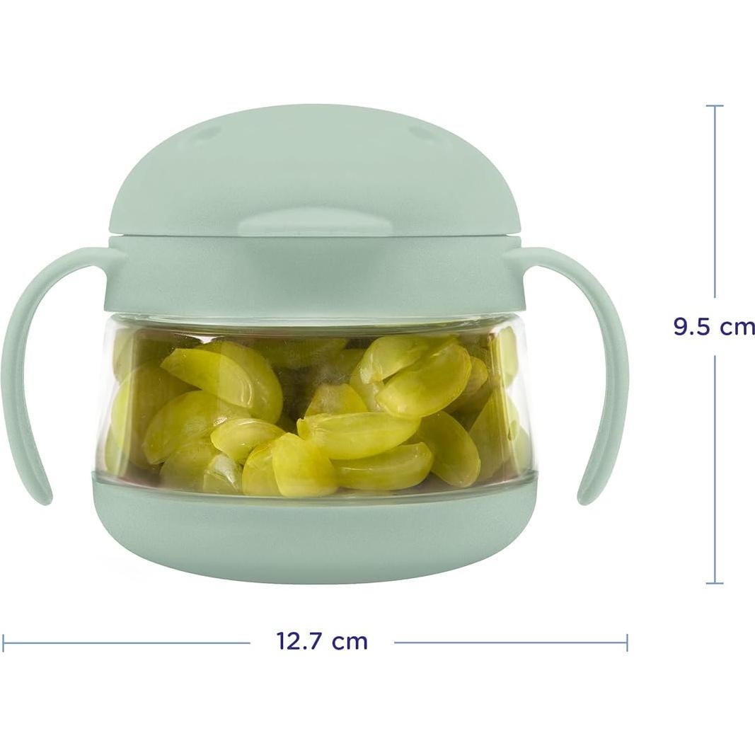 Contenedor de Snacks Ubbi Tweat Antivuelco Salvia y Azul