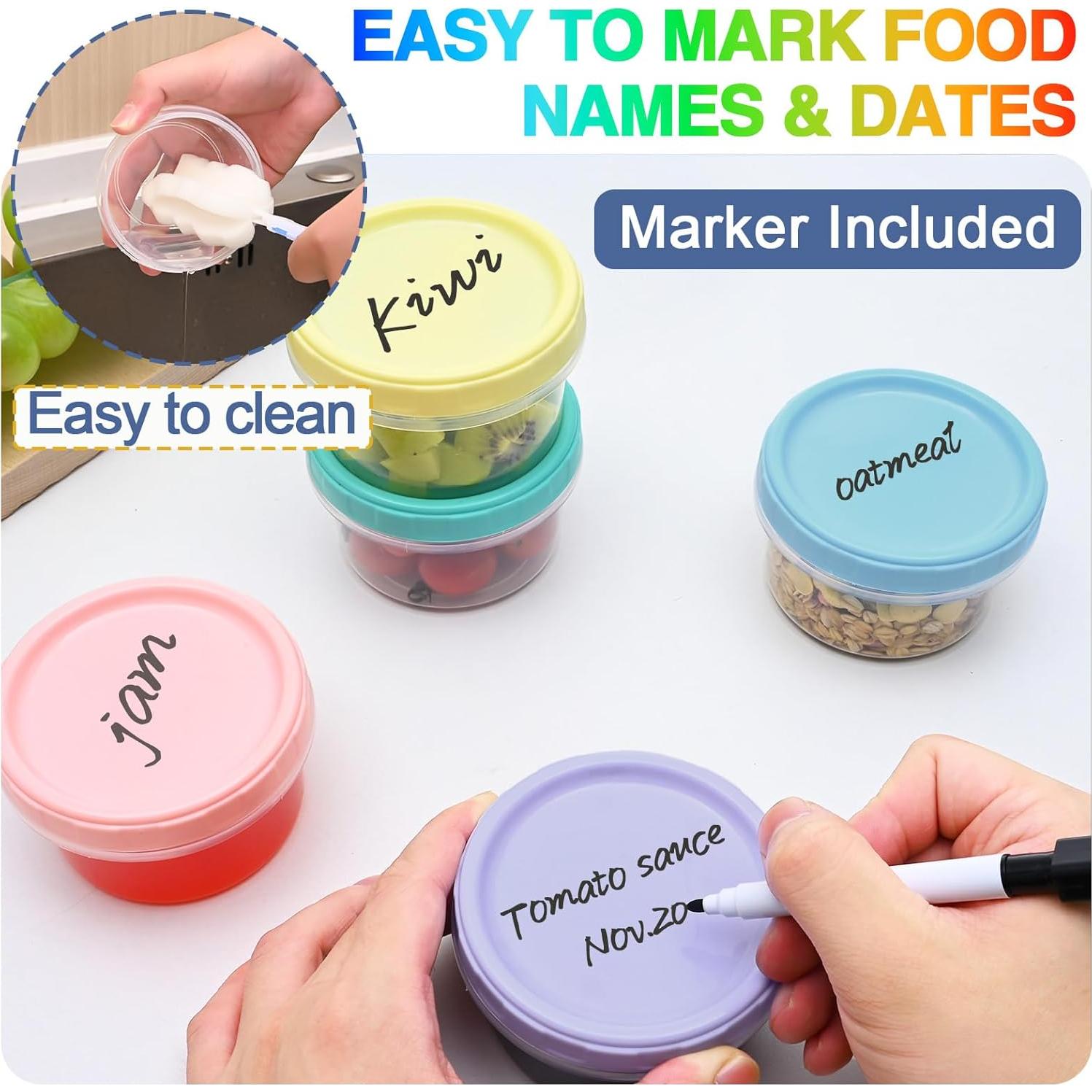 12 Contenedores de Plástico 8 oz Yomarket con Tapas Reutilizables