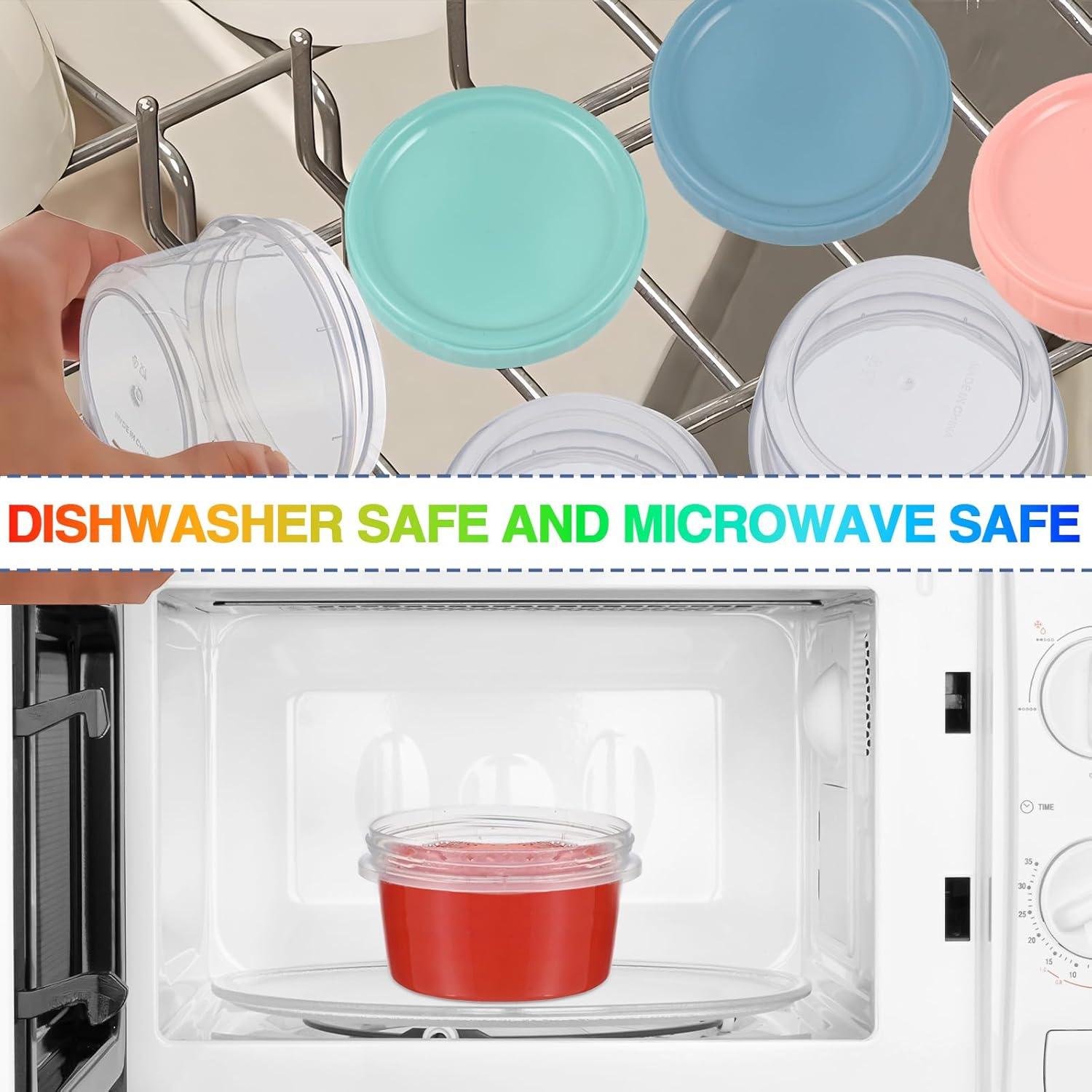 12 Contenedores de Plástico 8 oz Yomarket con Tapas Reutilizables