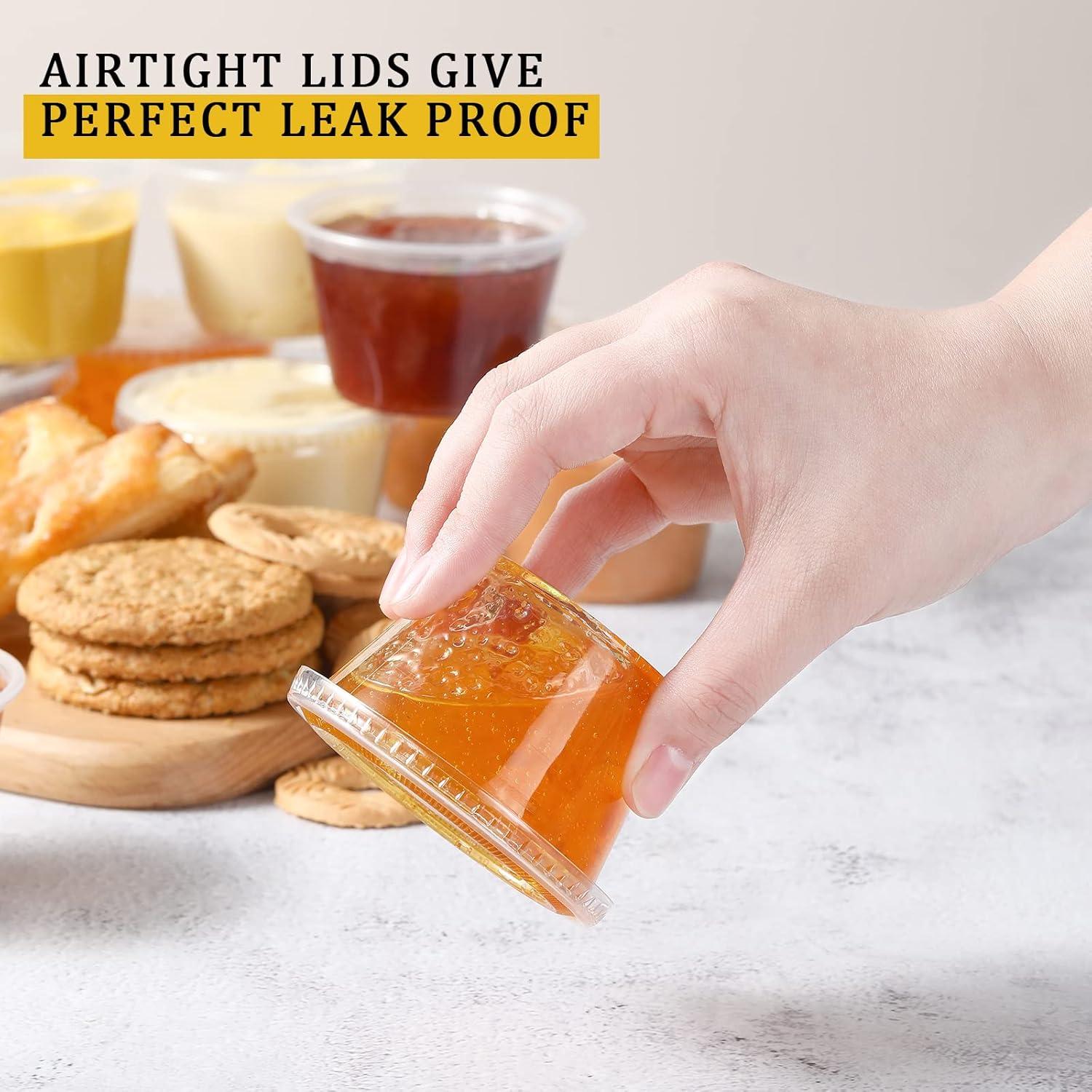 Tazas de Porción VITEVER 120 Sets 4 oz Apilables con Tapas