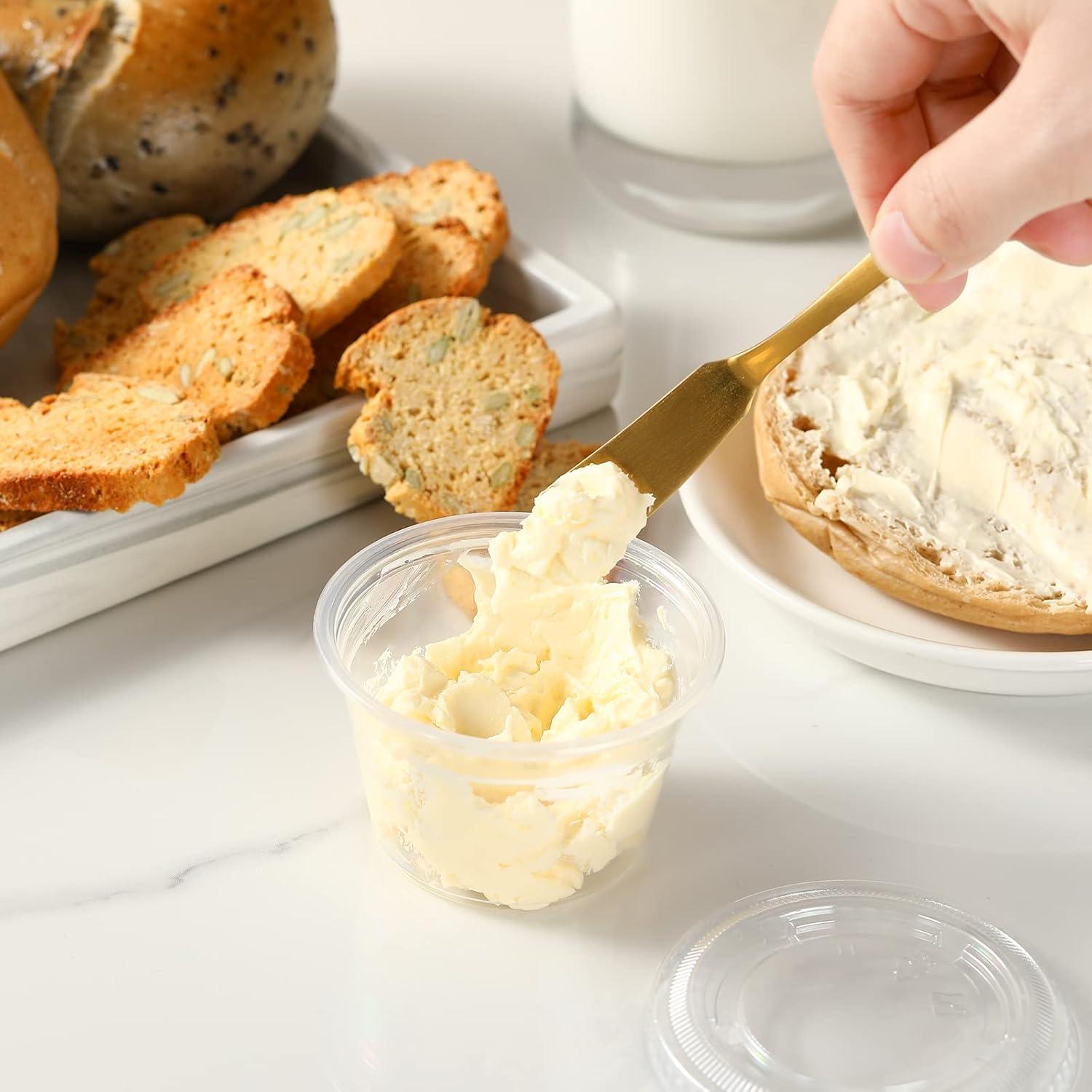 Tazas de Porción VITEVER 120 Sets 4 oz Apilables con Tapas