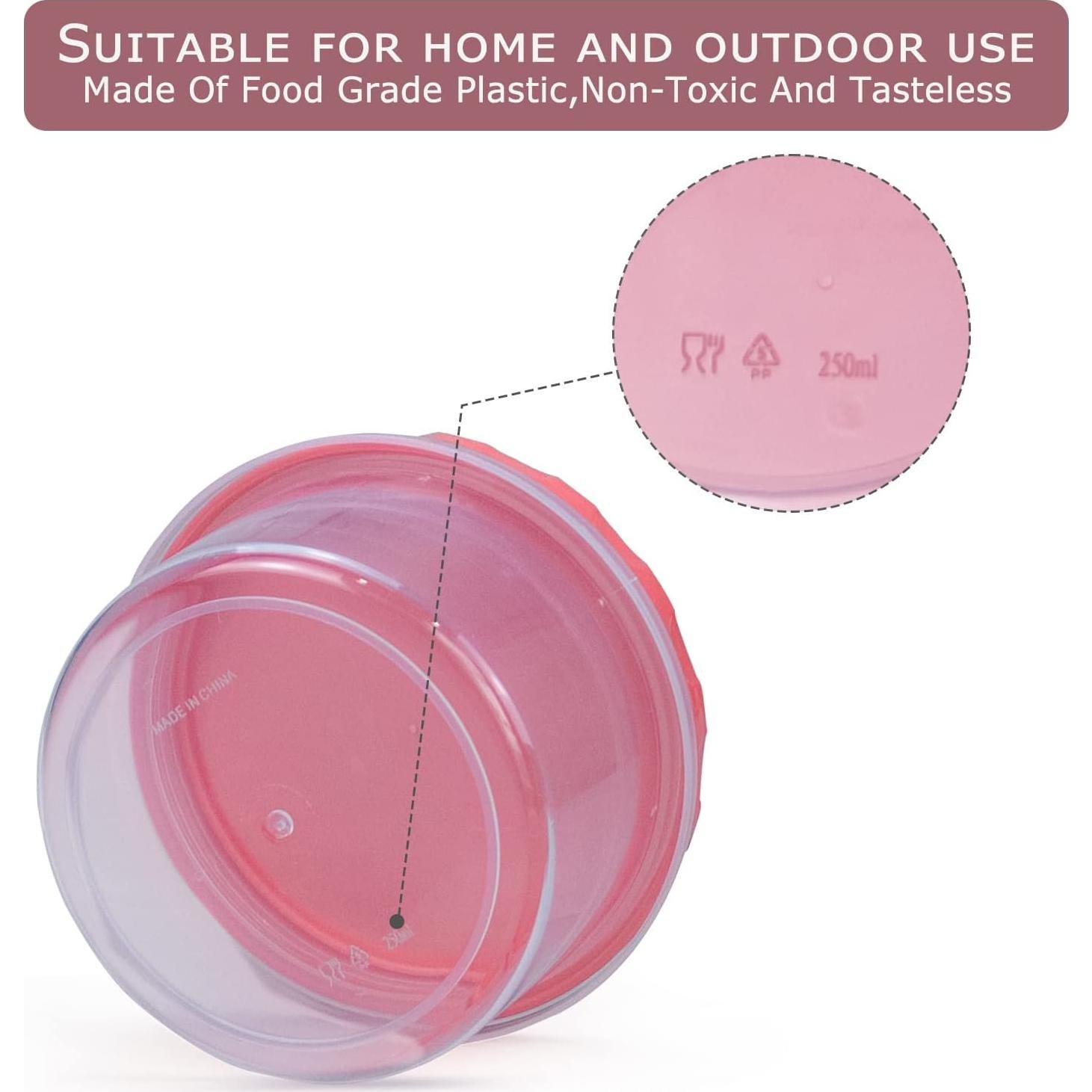 Frascos de almacenamiento plástico Jucaifu 16 piezas 240 ml rojos