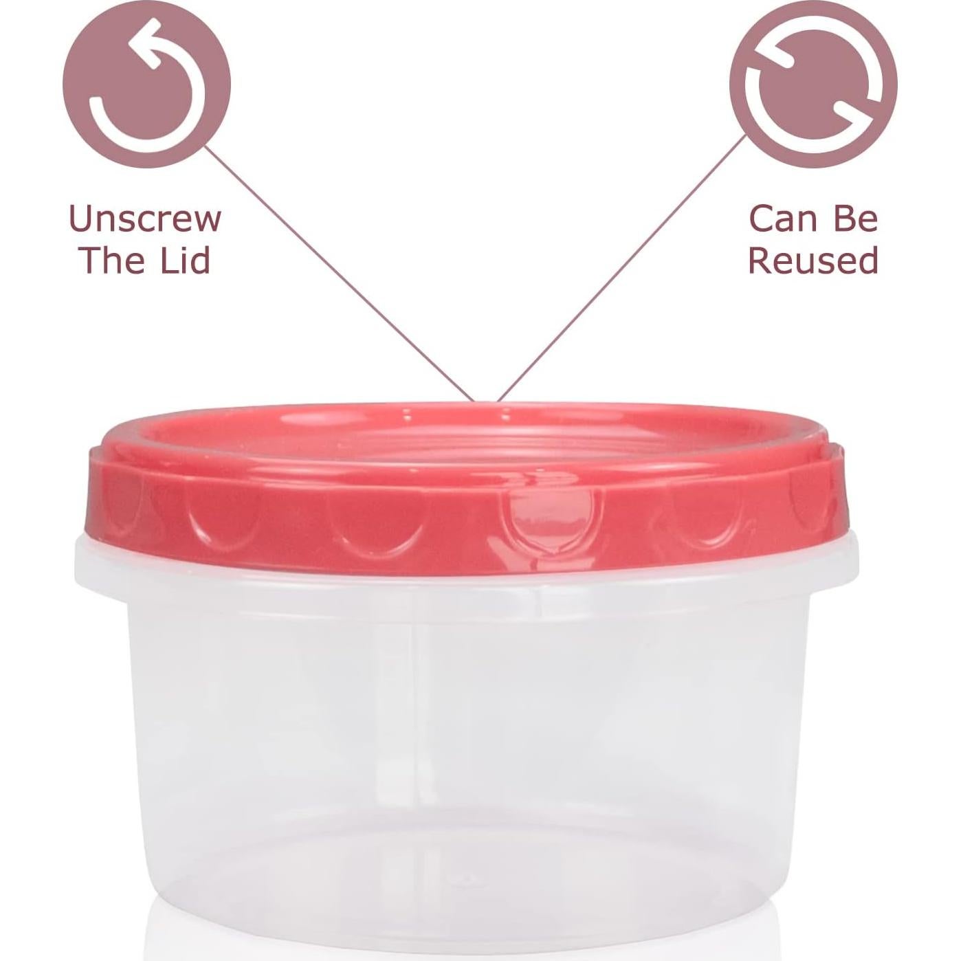Frascos de almacenamiento plástico Jucaifu 16 piezas 240 ml rojos