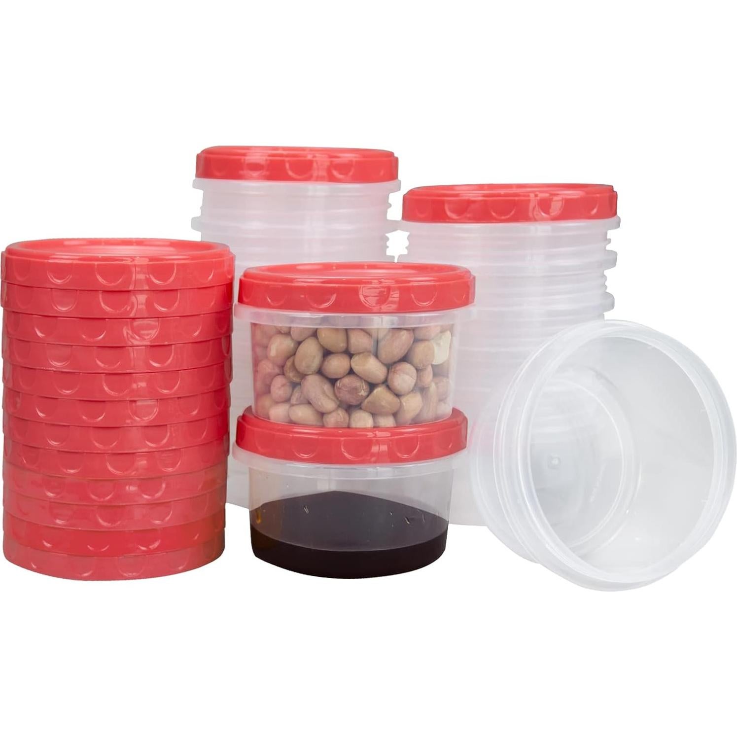 Frascos de almacenamiento plástico Jucaifu 16 piezas 240 ml rojos