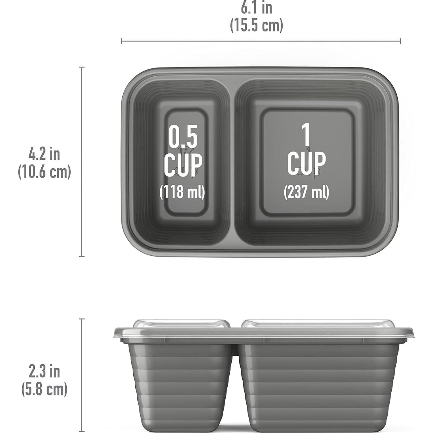 Contenedores de Snack Bentgo Prep 2 Compartimentos 20 Piezas