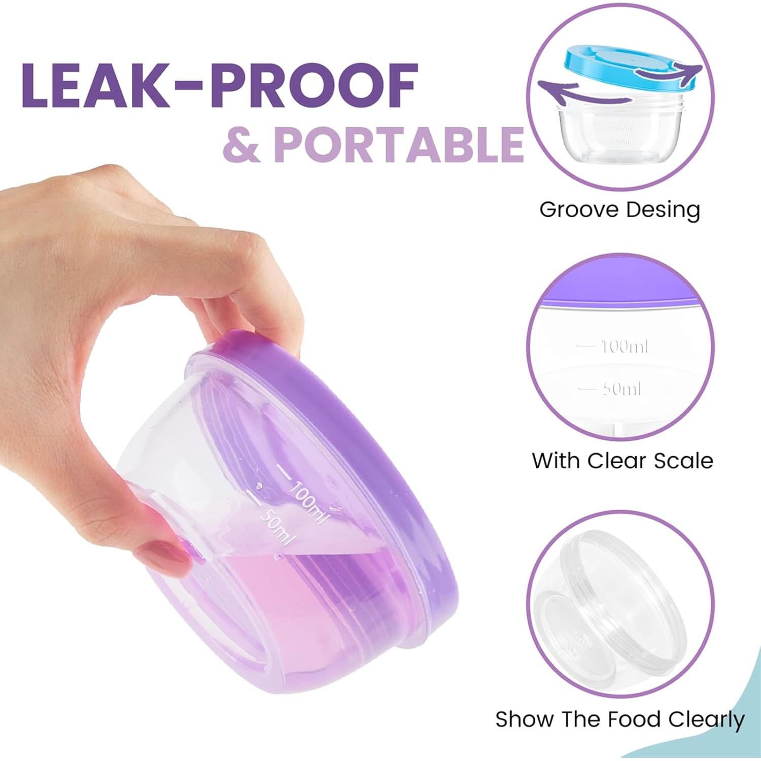 Contenedores de Alimentos TOFLEN 5 oz Set de 12 Multicolor