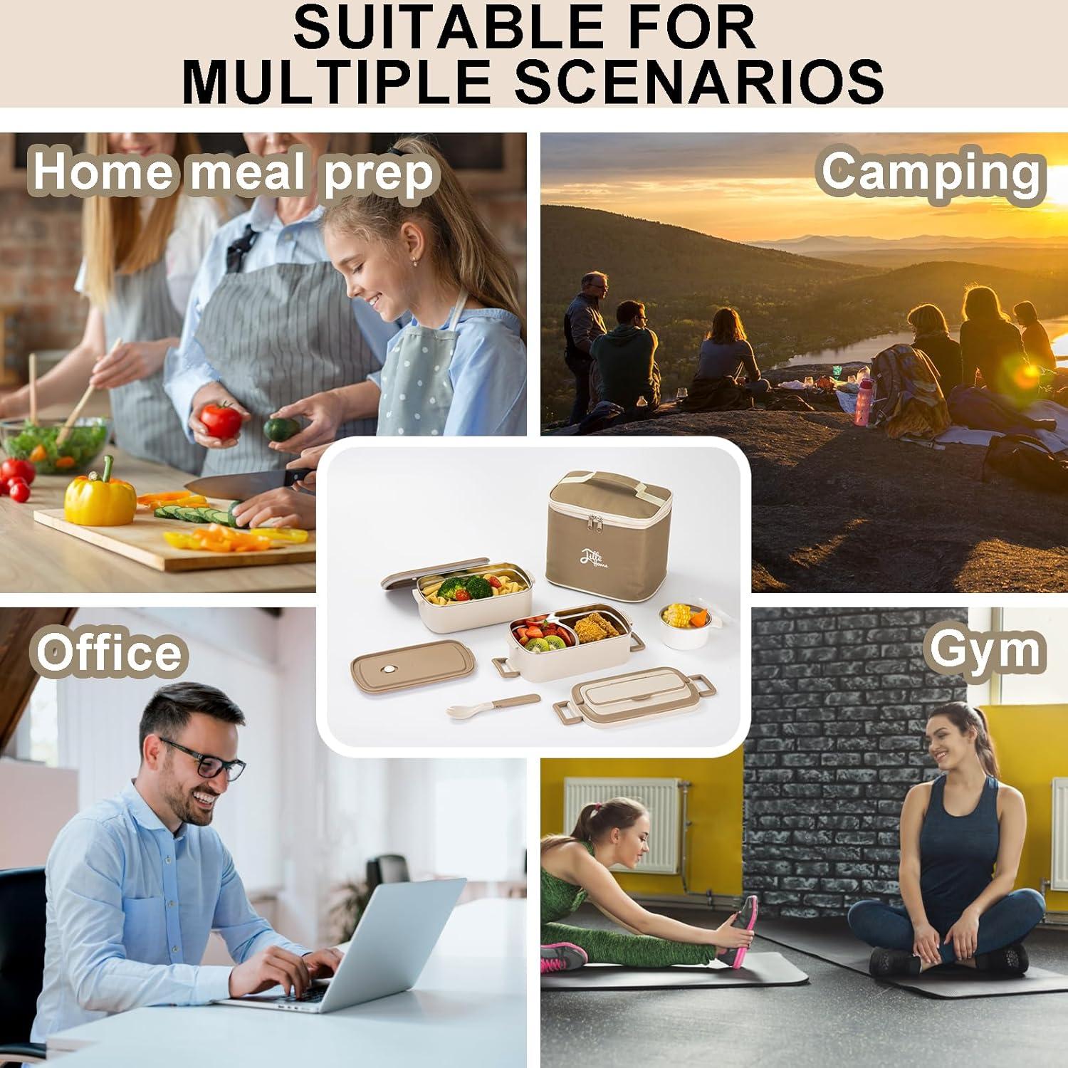 Caja de Almuerzo Bento Lille Home 2000 ml Acero Inoxidable Beige