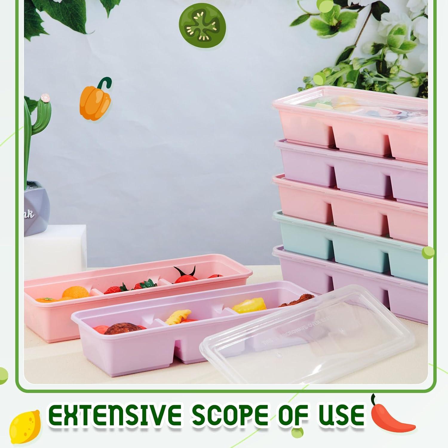 Contenedores de Comida Desechables Hushee 25 Piezas 500 ml 3 Compartimentos