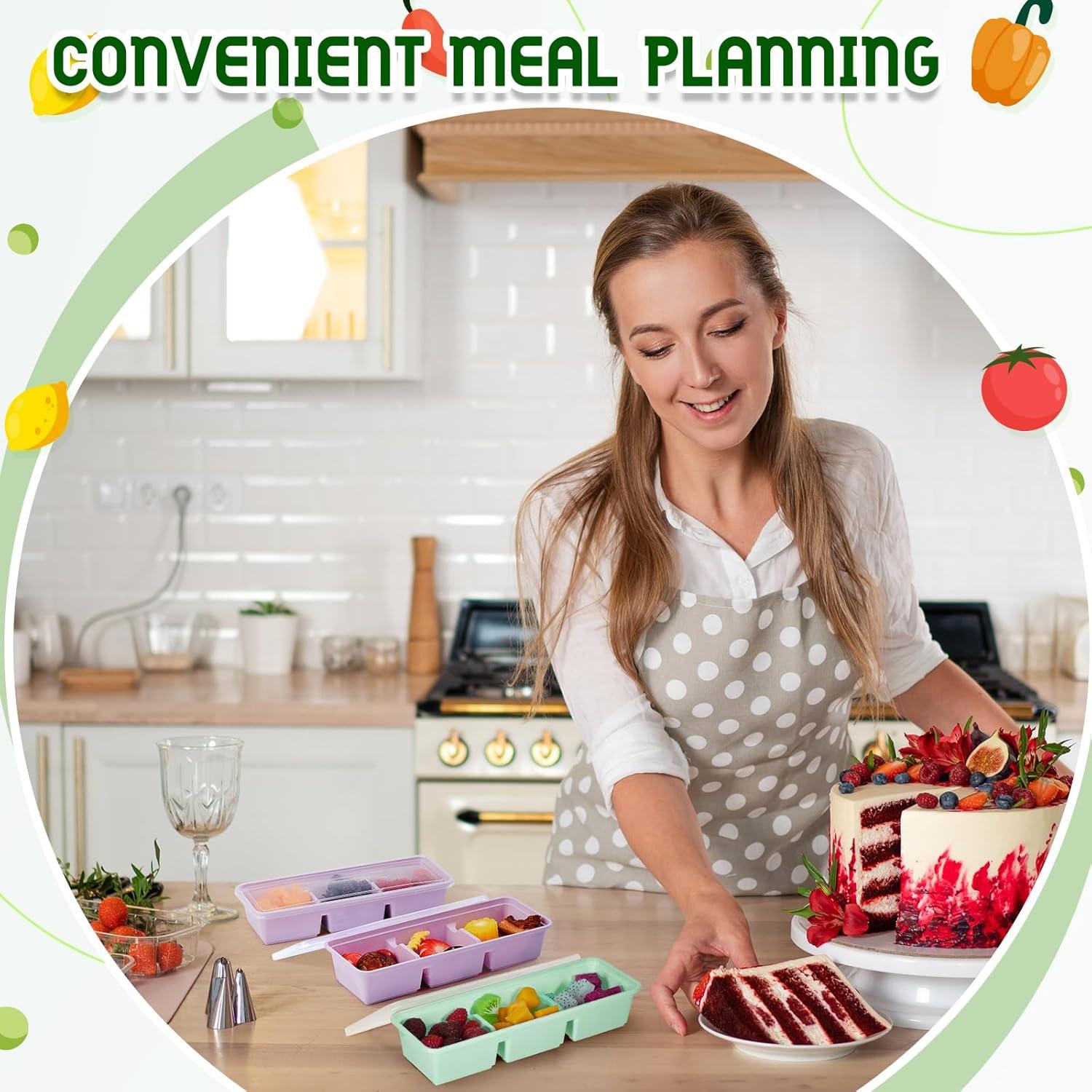 Contenedores de Comida Desechables Hushee 25 Piezas 500 ml 3 Compartimentos