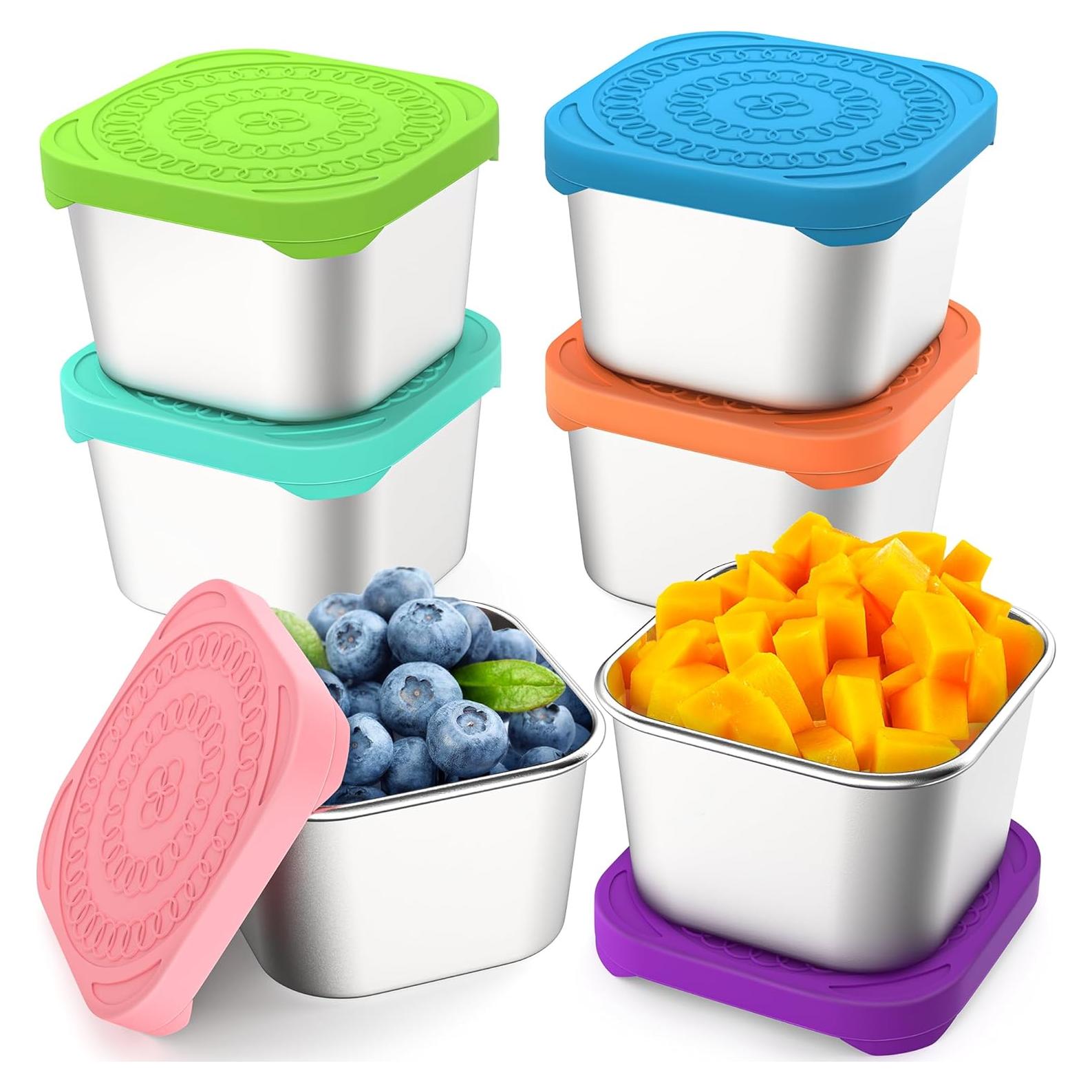 Paquete de 6 Contenedores de Snack CasaCulina 180ml Acero Inoxidable