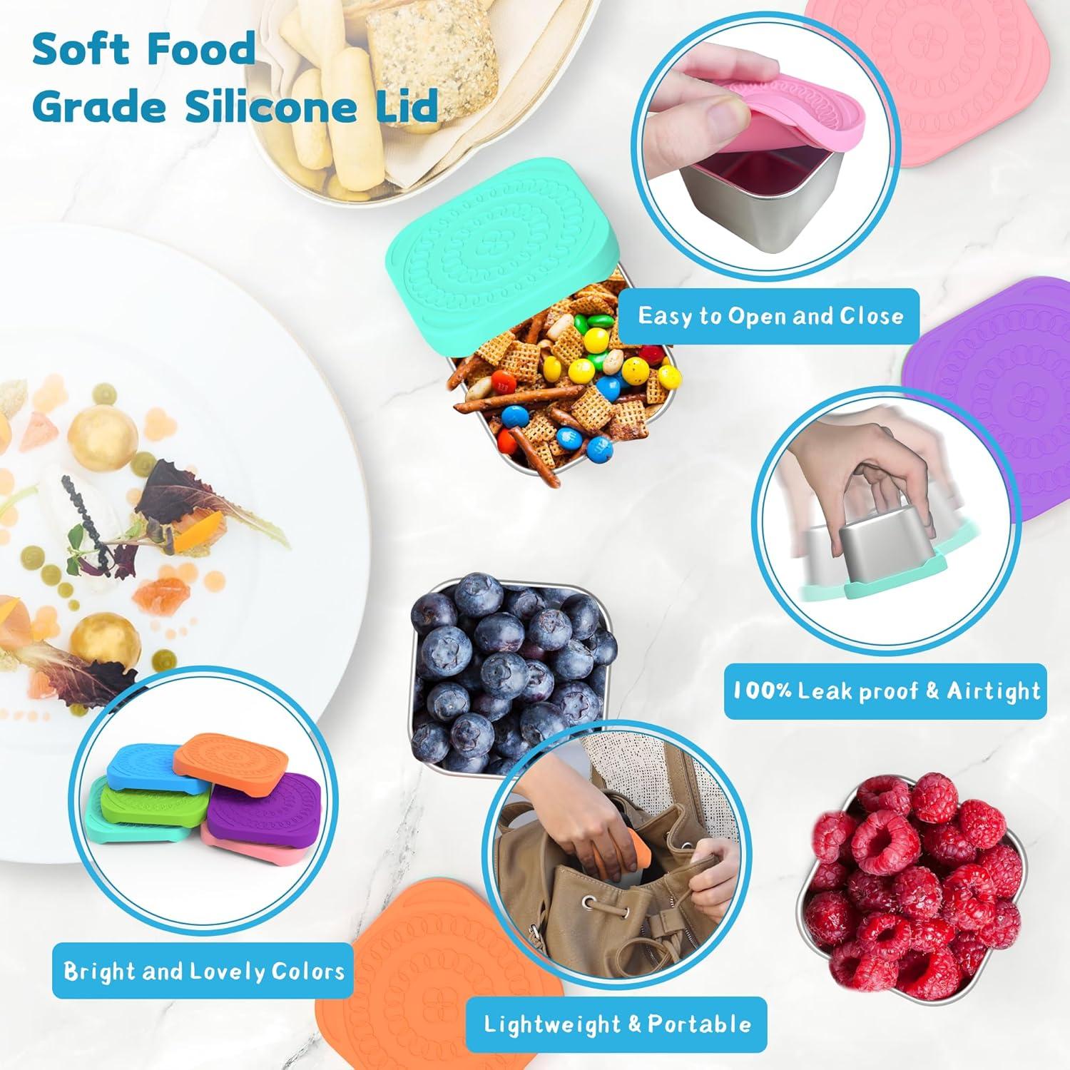 Paquete de 6 Contenedores de Snack CasaCulina 180ml Acero Inoxidable