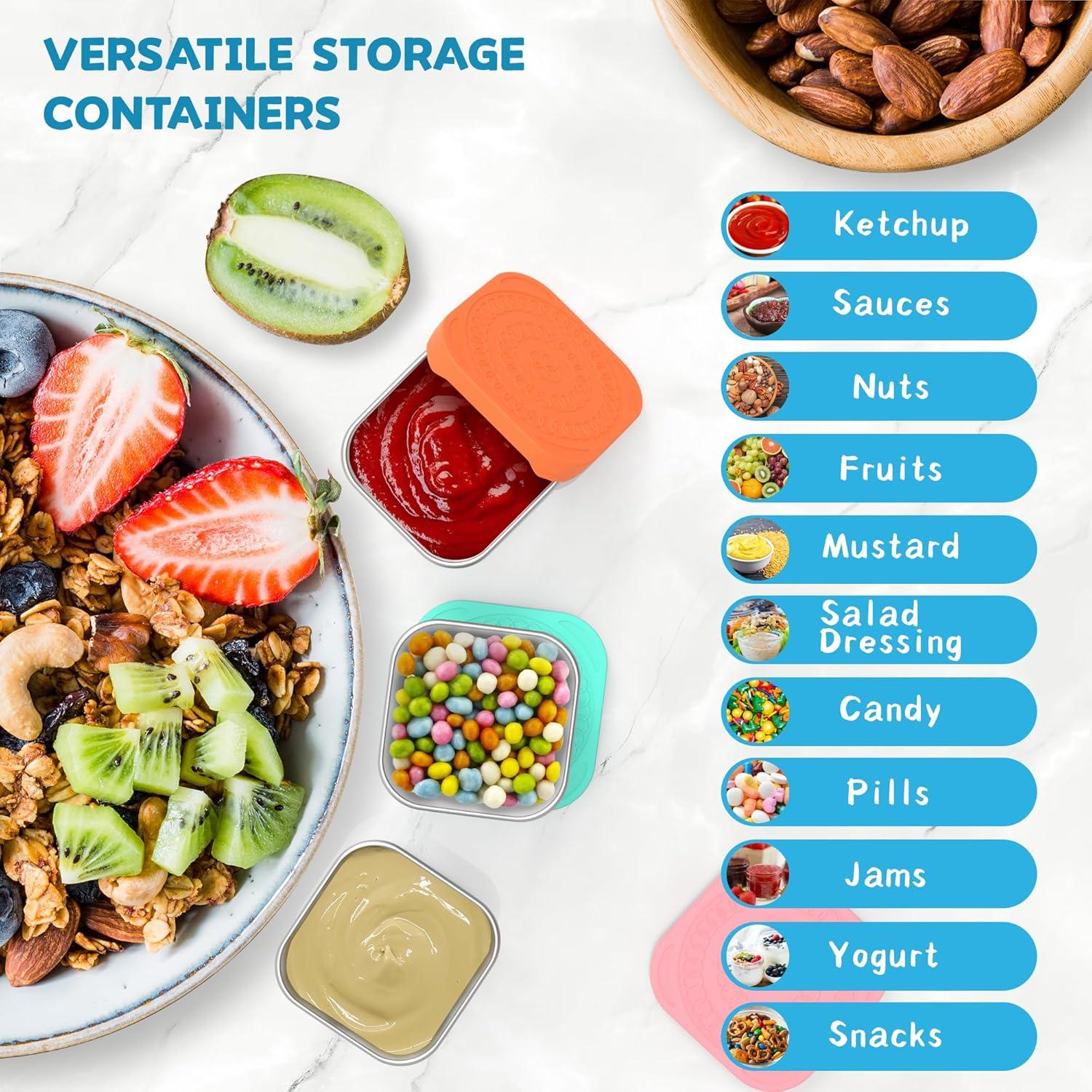 Paquete de 6 Contenedores de Snack CasaCulina 180ml Acero Inoxidable