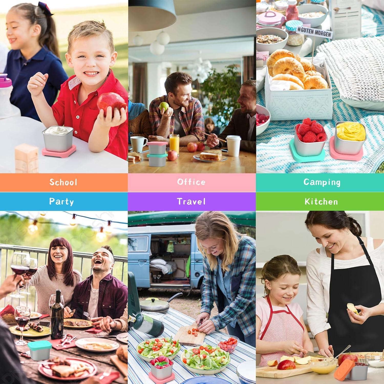 Paquete de 6 Contenedores de Snack CasaCulina 180ml Acero Inoxidable