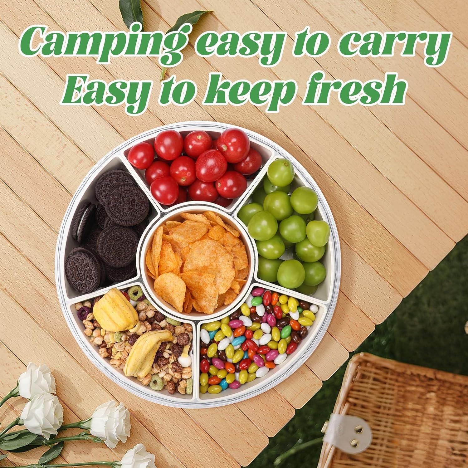 Contenedor Snackle Box Beige 6 Compartimentos 30.99 cm