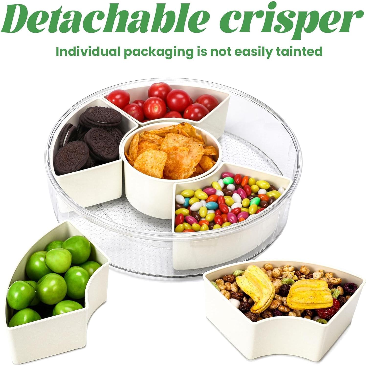 Contenedor Snackle Box Beige 6 Compartimentos 30.99 cm