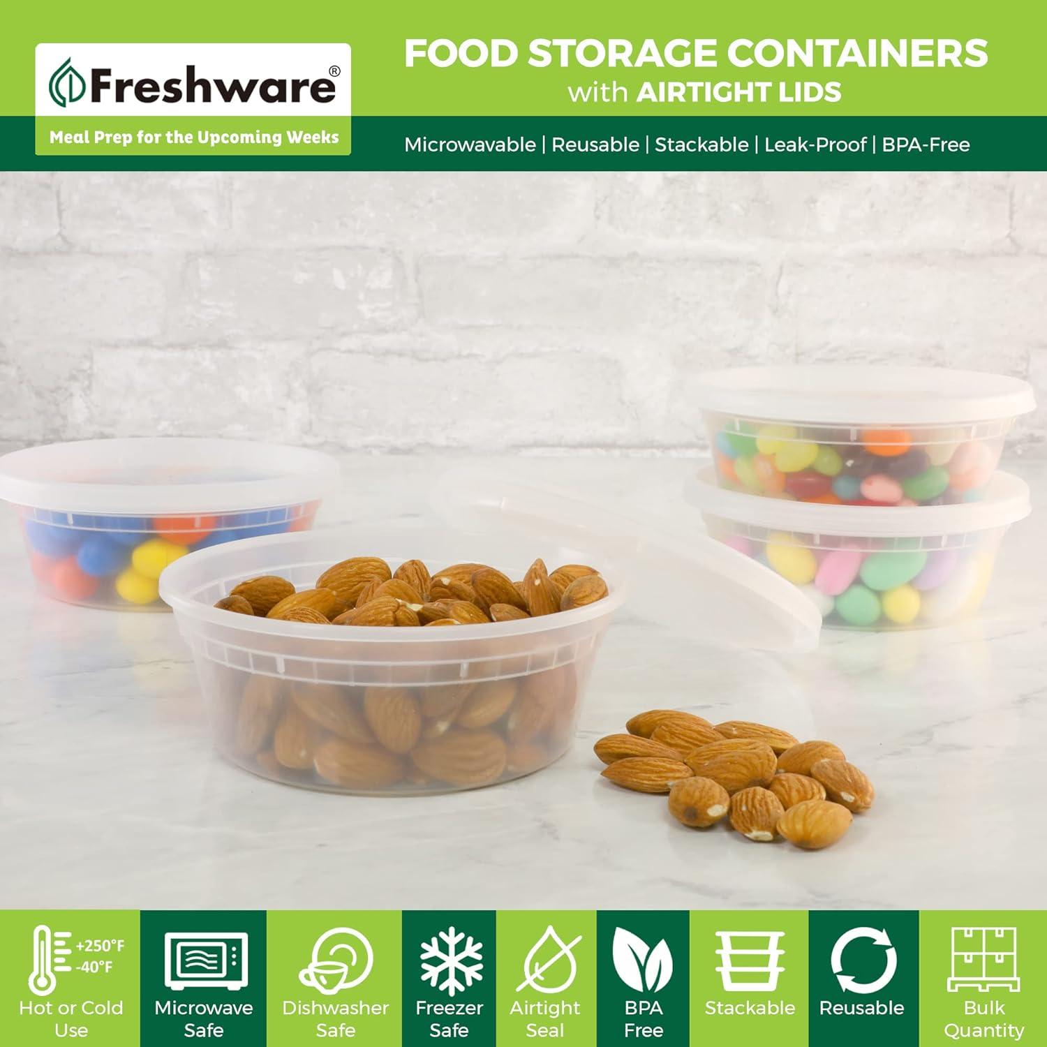 Contenedores de Almacenamiento Freshware 50 Set 8 oz Herméticos