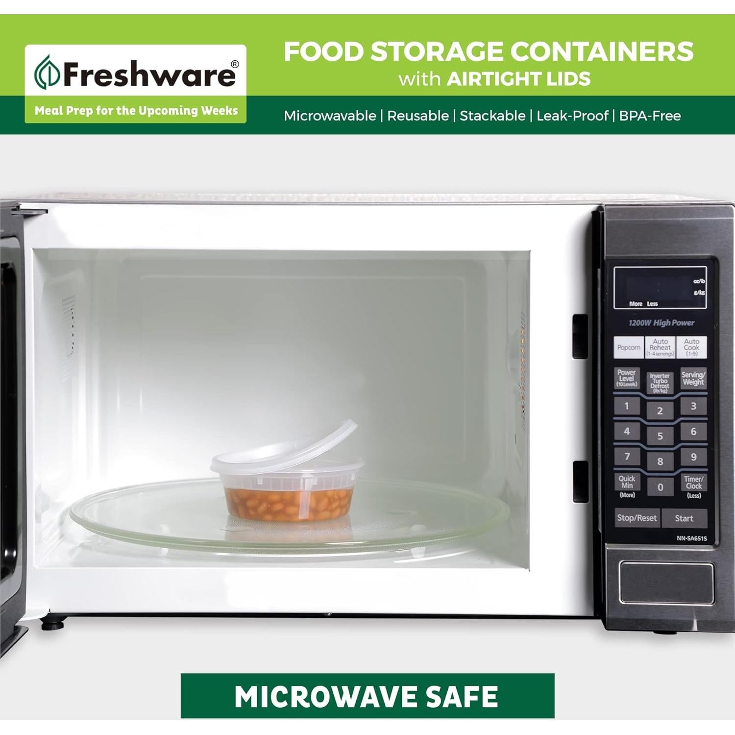 Contenedores de Almacenamiento Freshware 50 Set 8 oz Herméticos