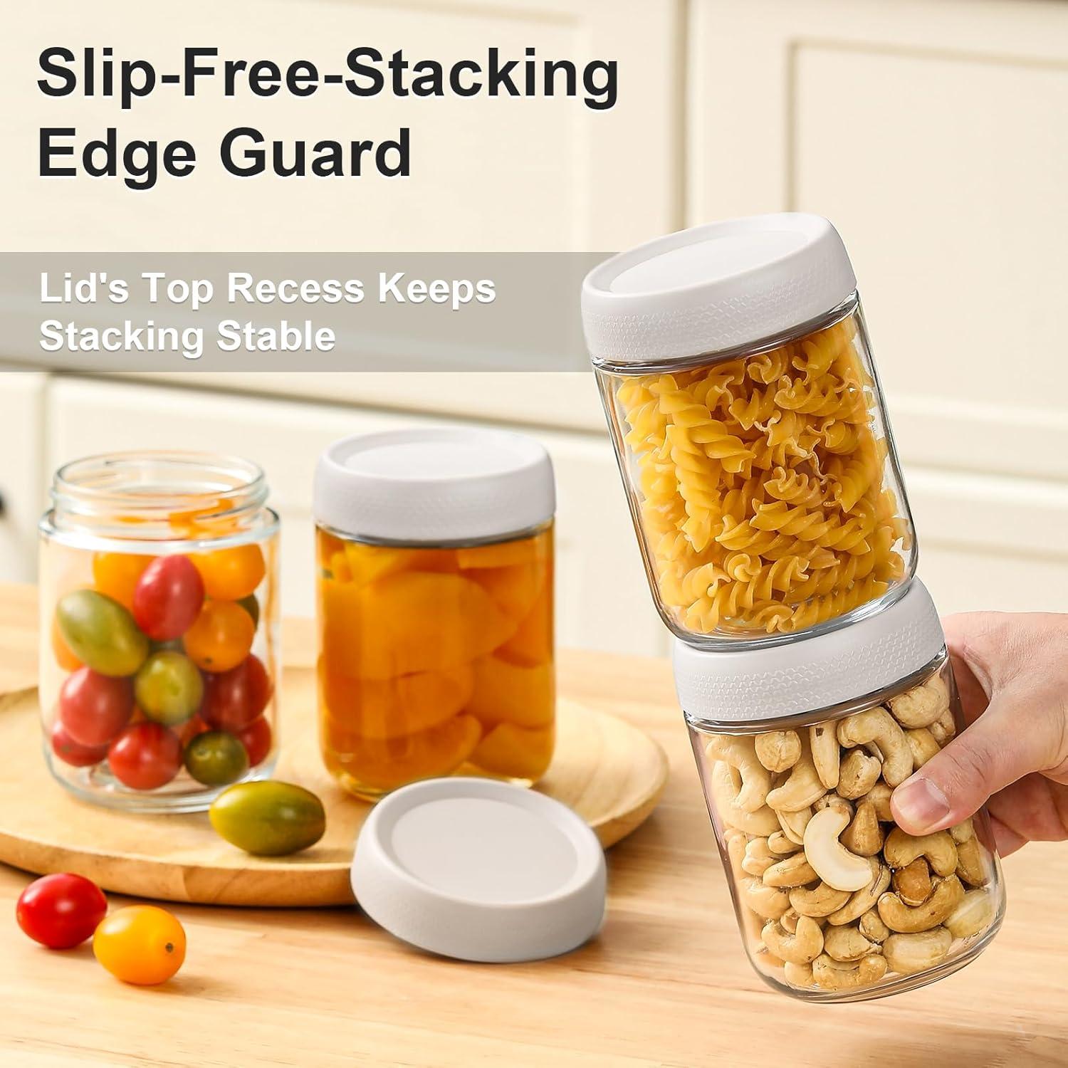 Frascos de vidrio herméticos NETANY 473ml - Paquete de 6