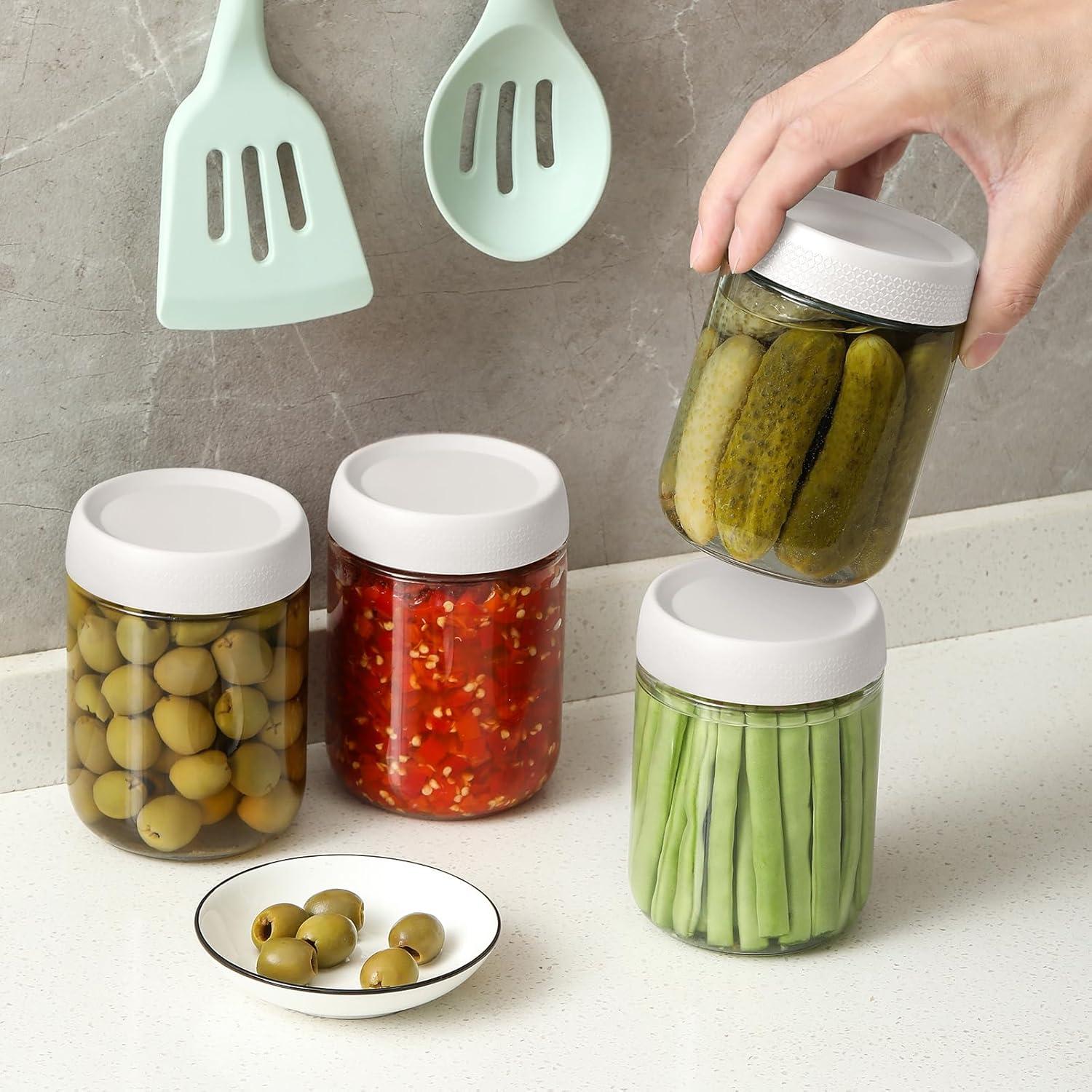 Frascos de vidrio herméticos NETANY 473ml - Paquete de 6