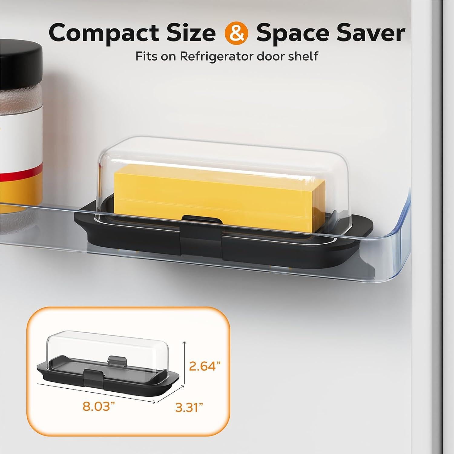 Plato para Mantequilla Hermético Pisol Negro 20.4x8.4cm