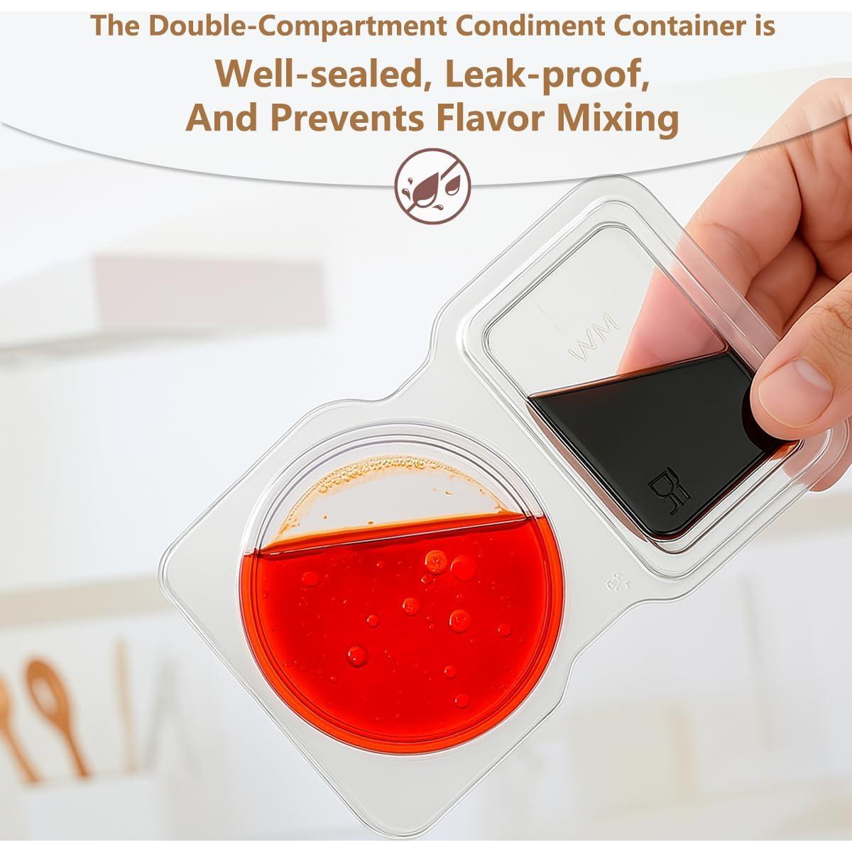 12 Recipientes Reutilizables Firwcwem Doble Compartimento 159ml