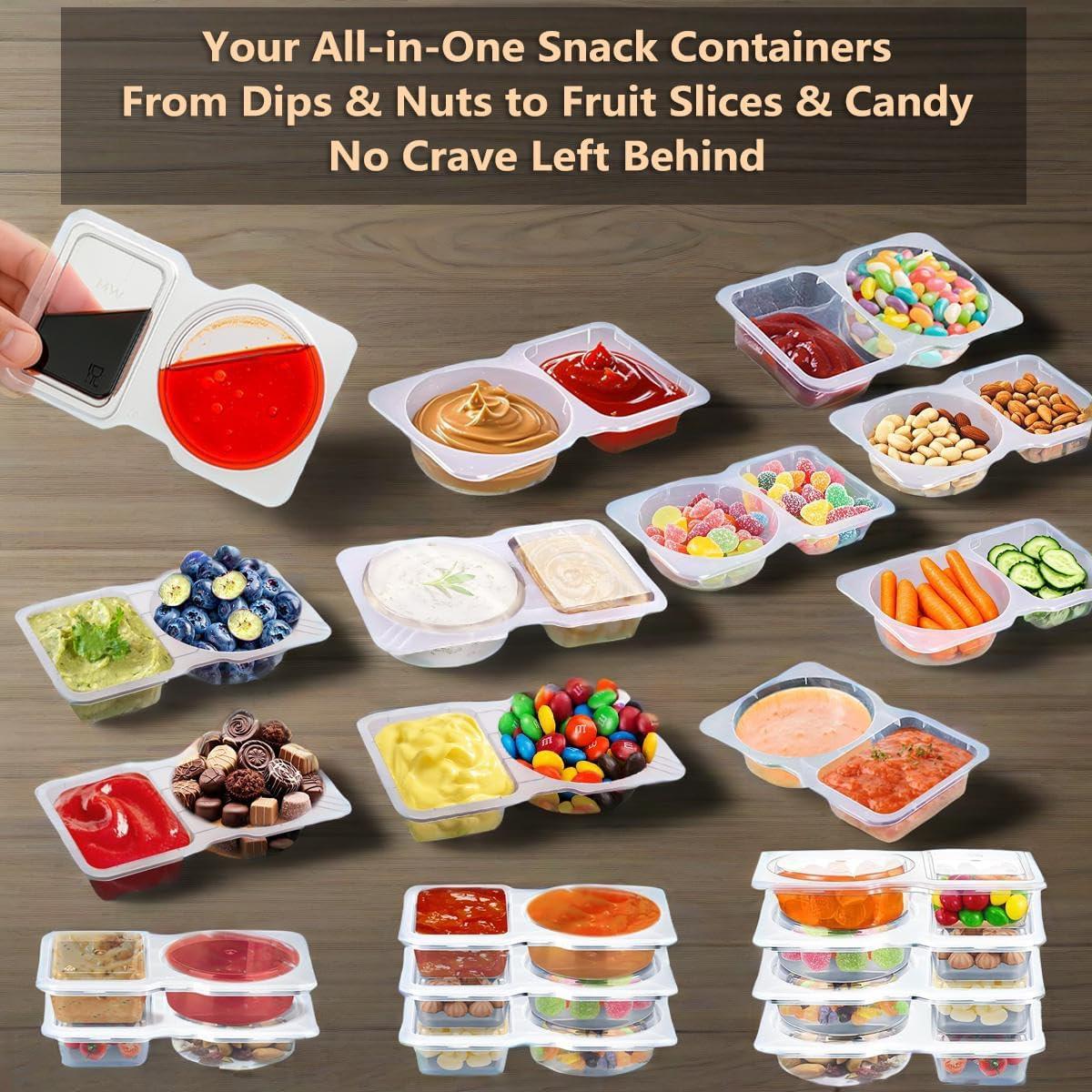 12 Recipientes Reutilizables Firwcwem Doble Compartimento 159ml