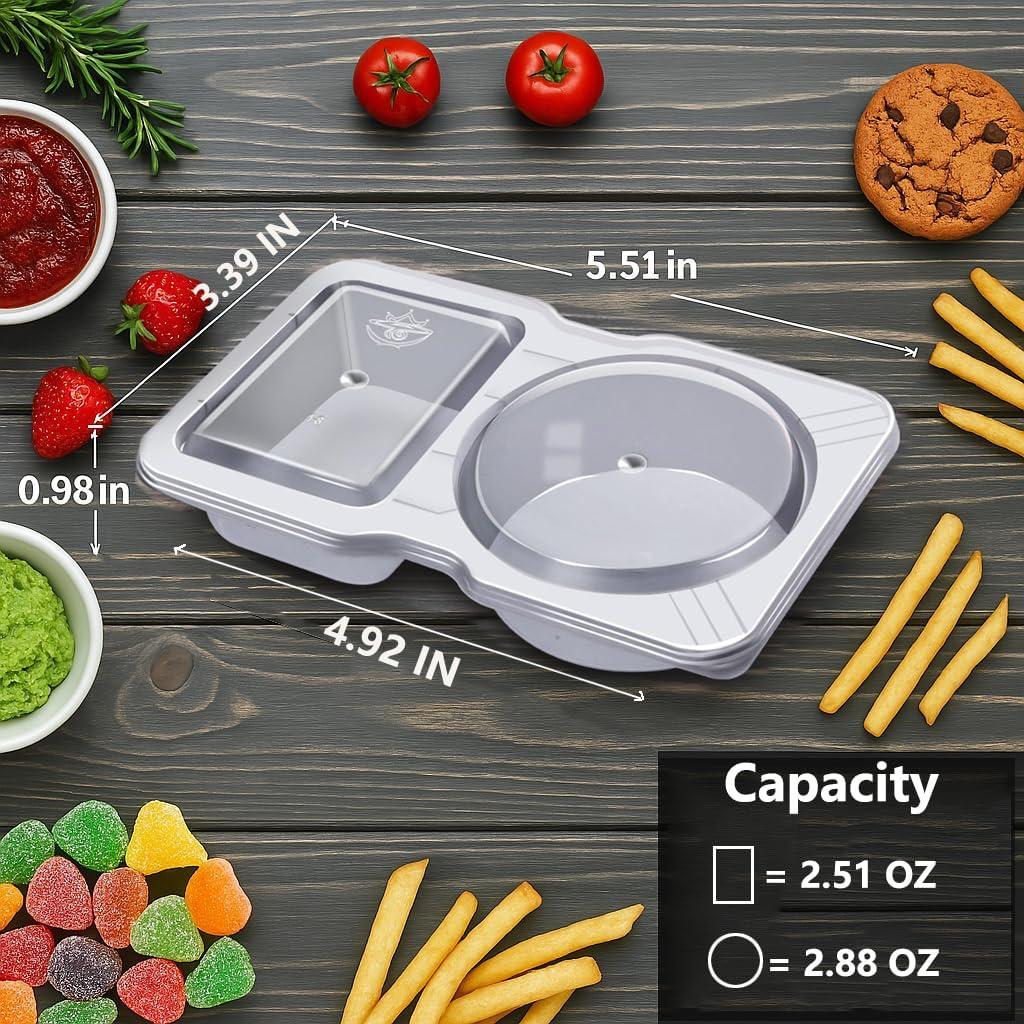 12 Recipientes Reutilizables Firwcwem Doble Compartimento 159ml