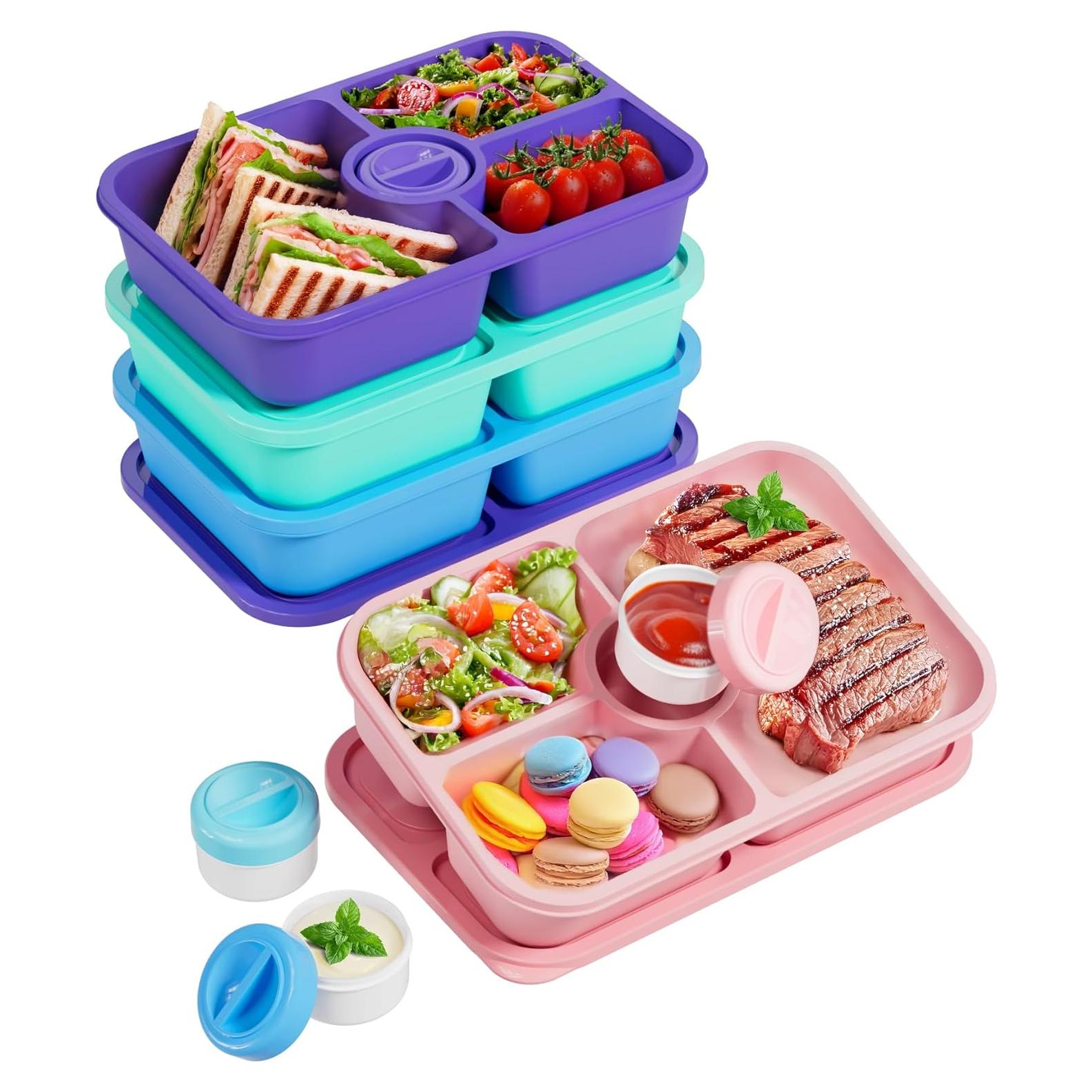 Contenedores de Almuerzo Canfanni 4 Pcs 1100ml Apilables