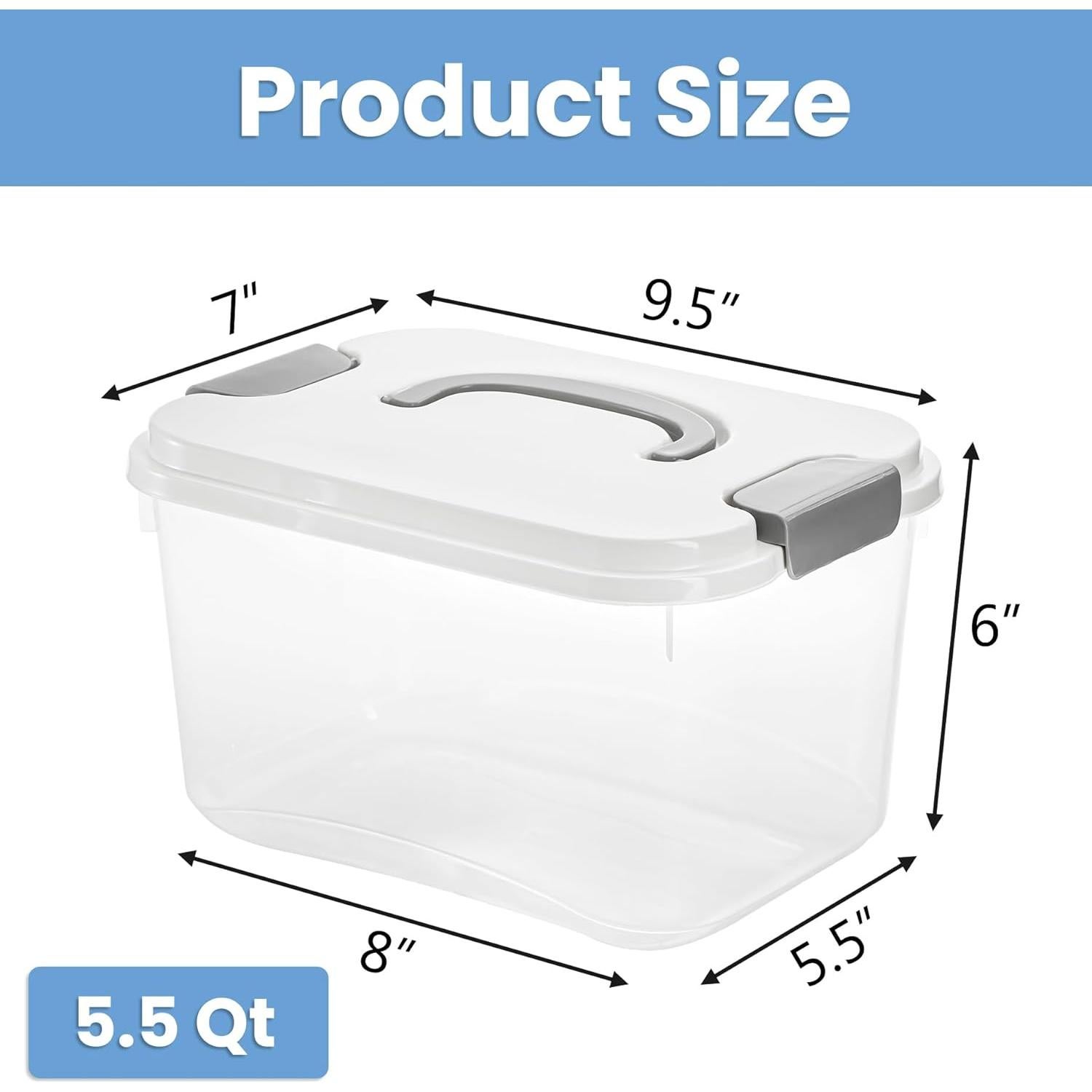 Contenedores de Almacenamiento Elsjoy 8 Piezas 5.5 Qt Plástico