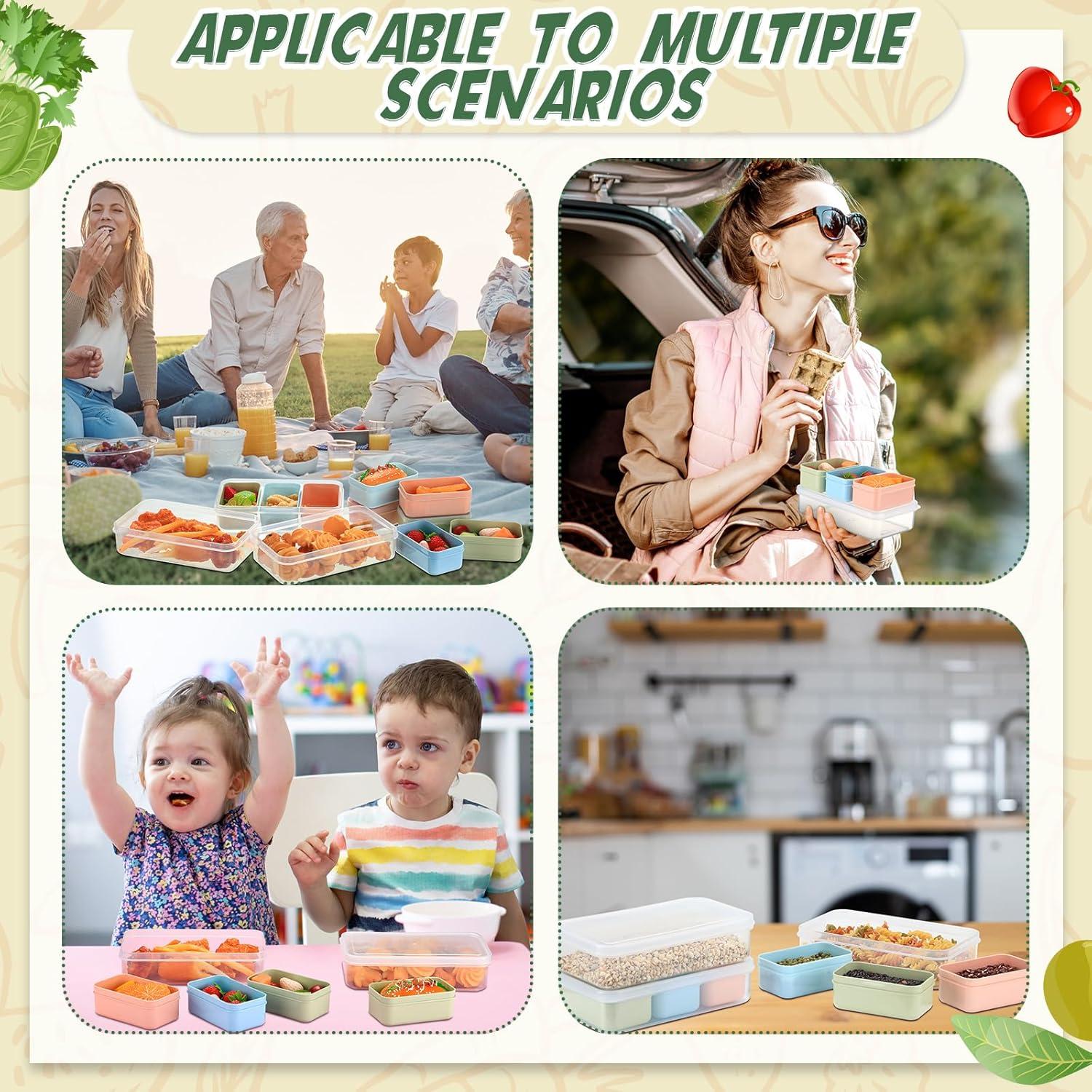 Set de 24 Contenedores de Snack SiliFine con 3 Compartimentos