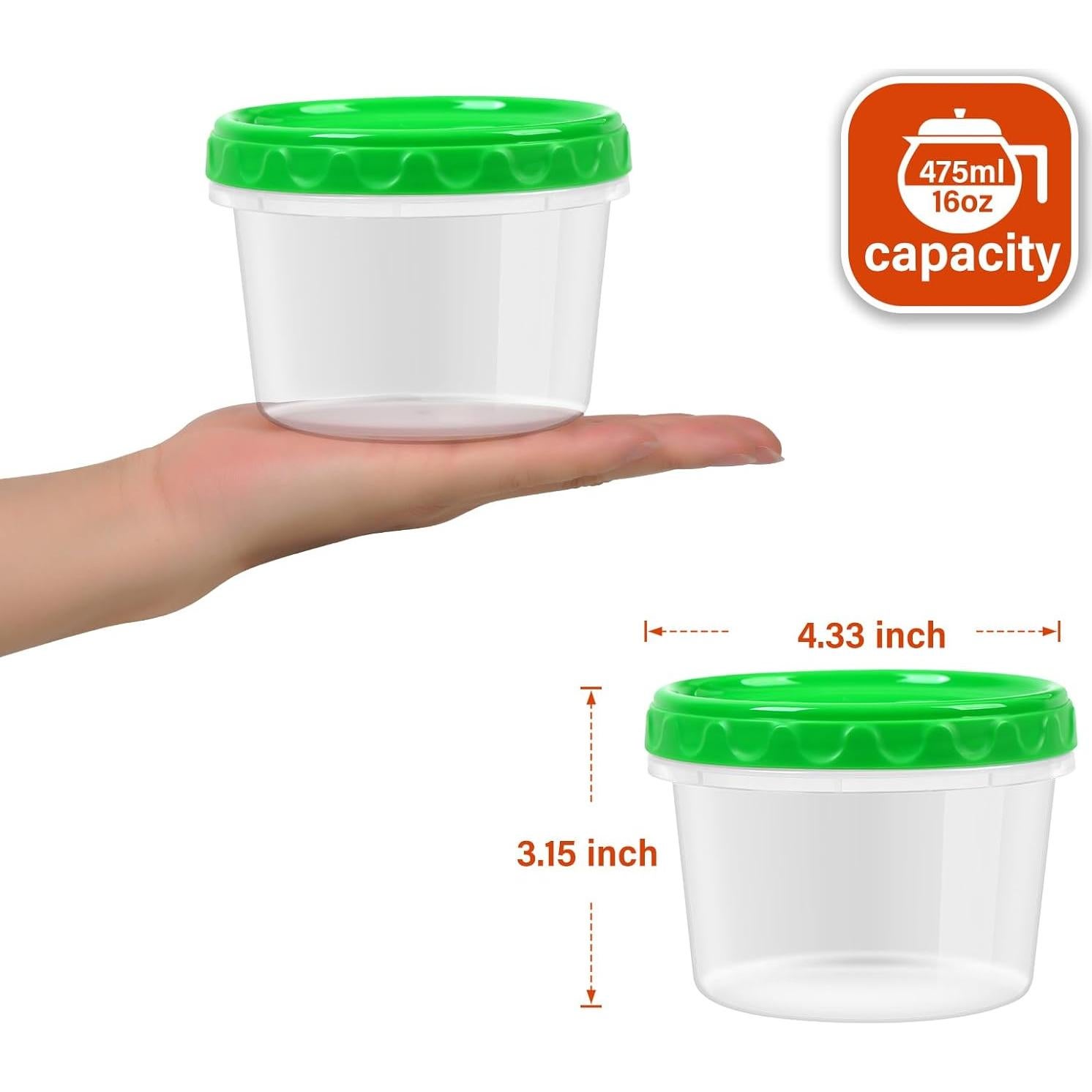 Contenedores de Plástico EONJOE 473ml Herméticos 6 Piezas