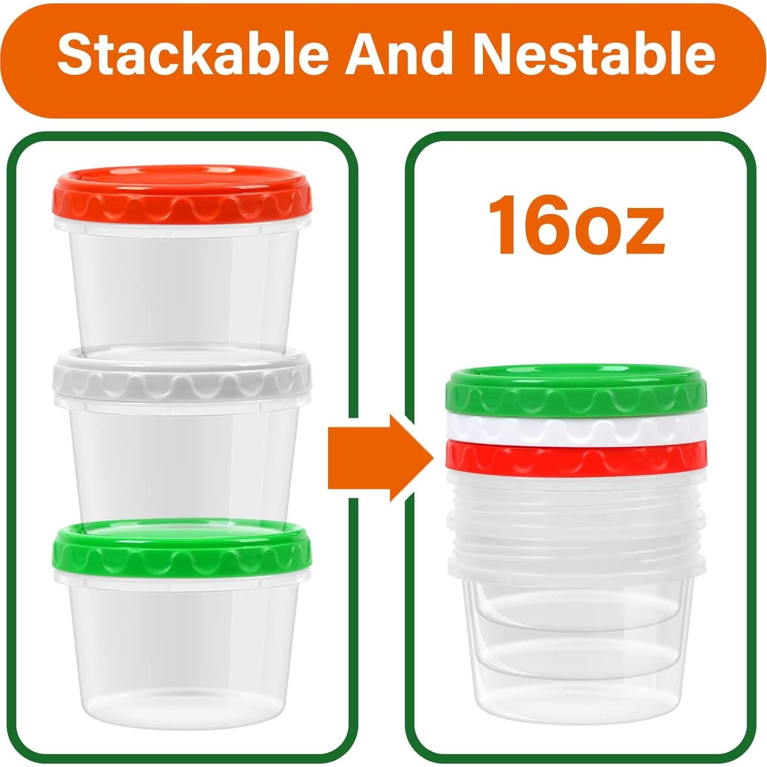 Contenedores de Plástico EONJOE 473ml Herméticos 6 Piezas