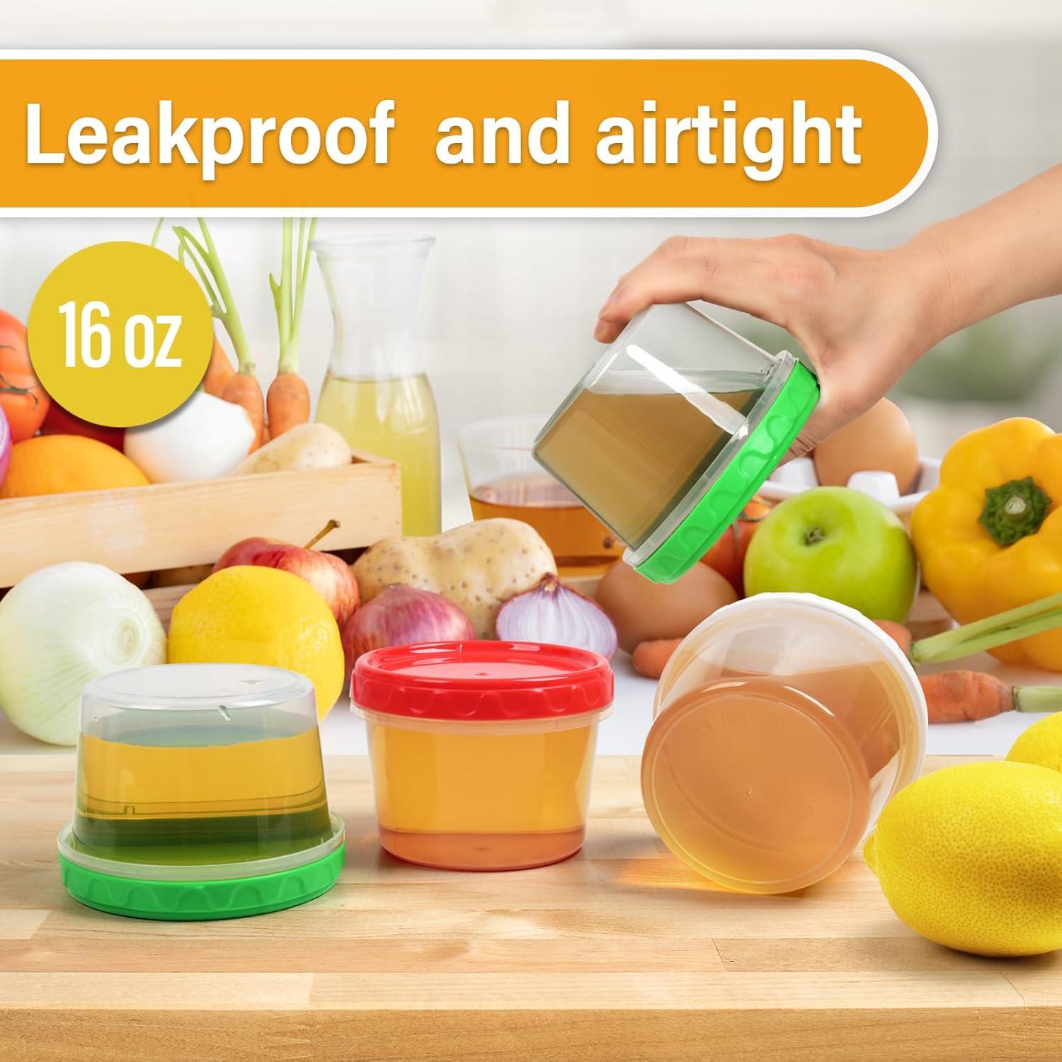 Contenedores de Plástico EONJOE 473ml Herméticos 6 Piezas