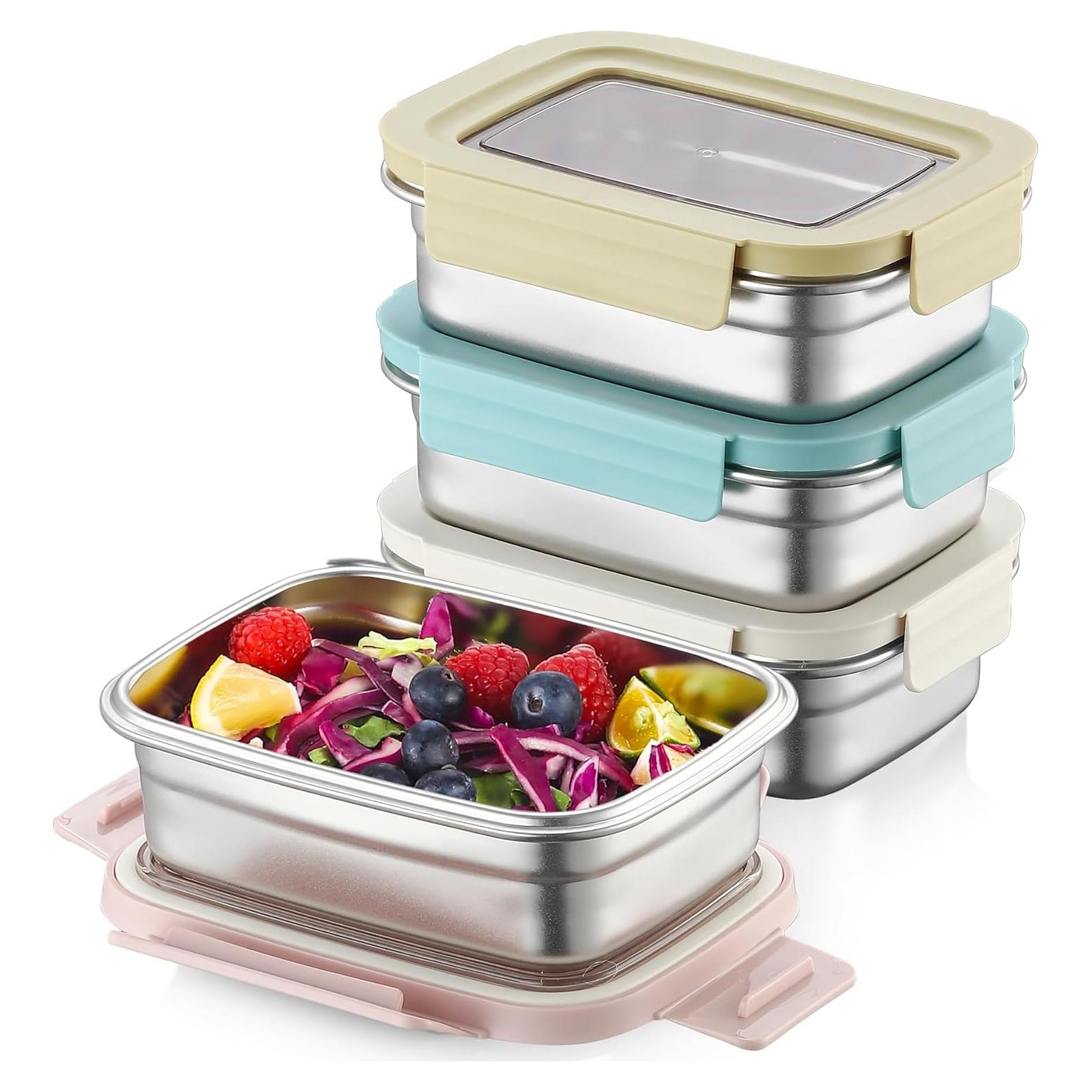 BEFOY Contenedor de Snack Acero Inoxidable 650ml 4 Piezas