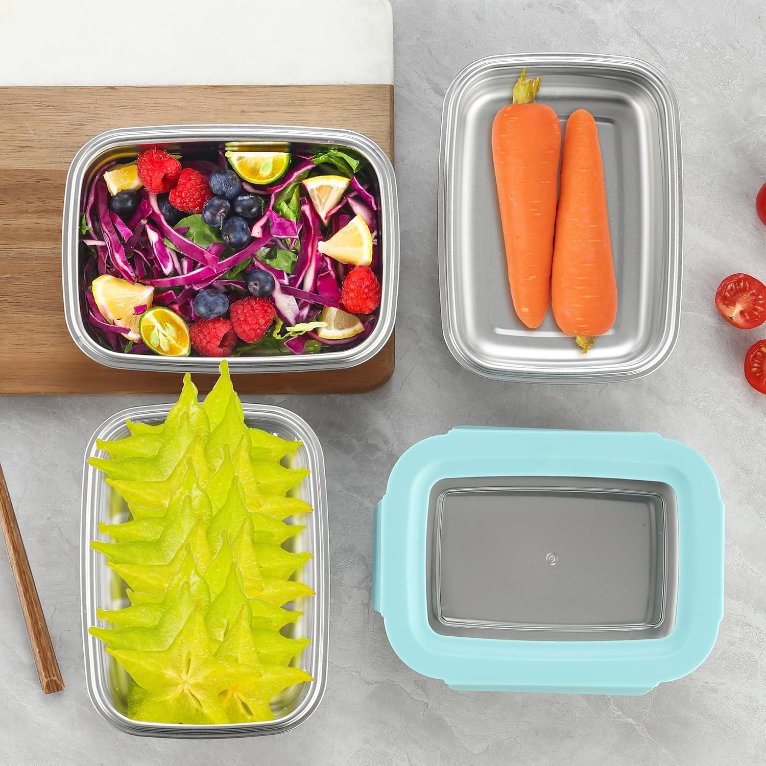 BEFOY Contenedor de Snack Acero Inoxidable 650ml 4 Piezas