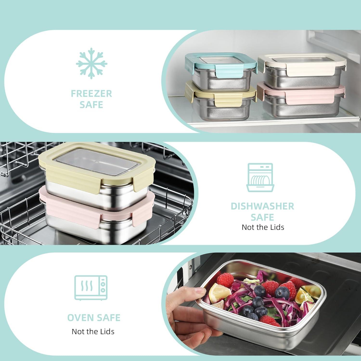 BEFOY Contenedor de Snack Acero Inoxidable 650ml 4 Piezas