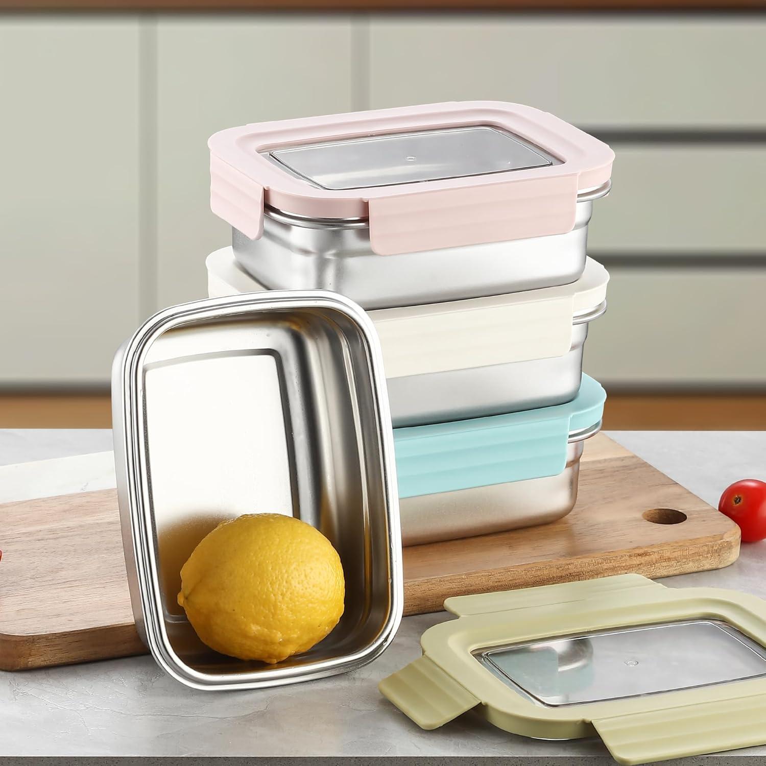 BEFOY Contenedor de Snack Acero Inoxidable 650ml 4 Piezas