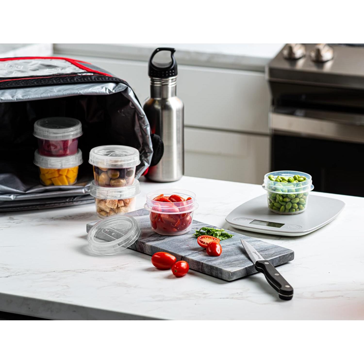 Contenedores Transparentes 4 oz 10 Paquete Tapa Tornillo Alimentos