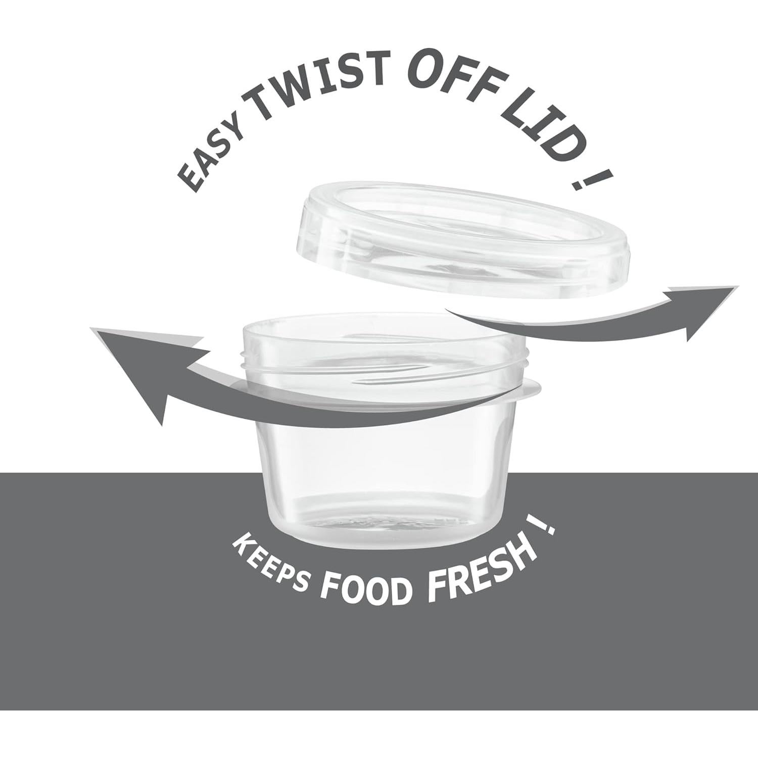 Contenedores Transparentes 4 oz 10 Paquete Tapa Tornillo Alimentos