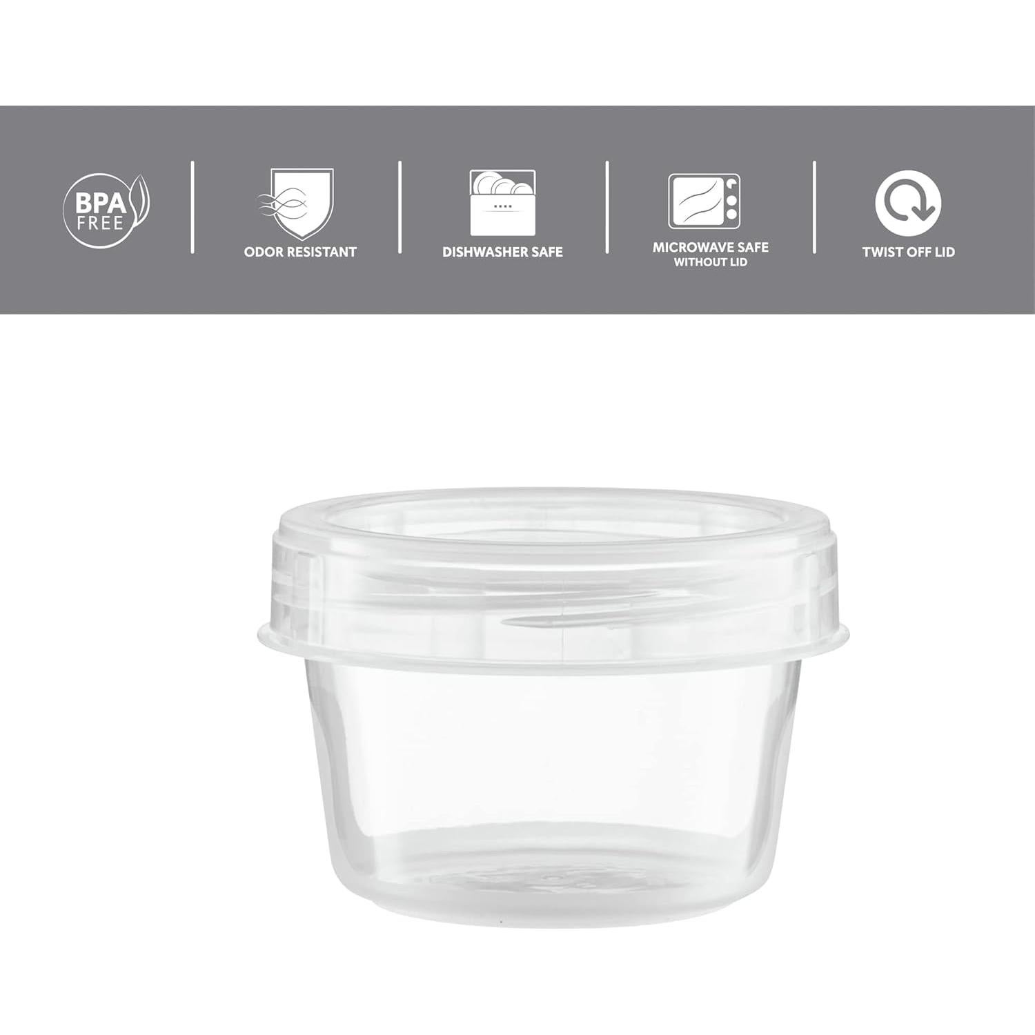 Contenedores Transparentes 4 oz 10 Paquete Tapa Tornillo Alimentos