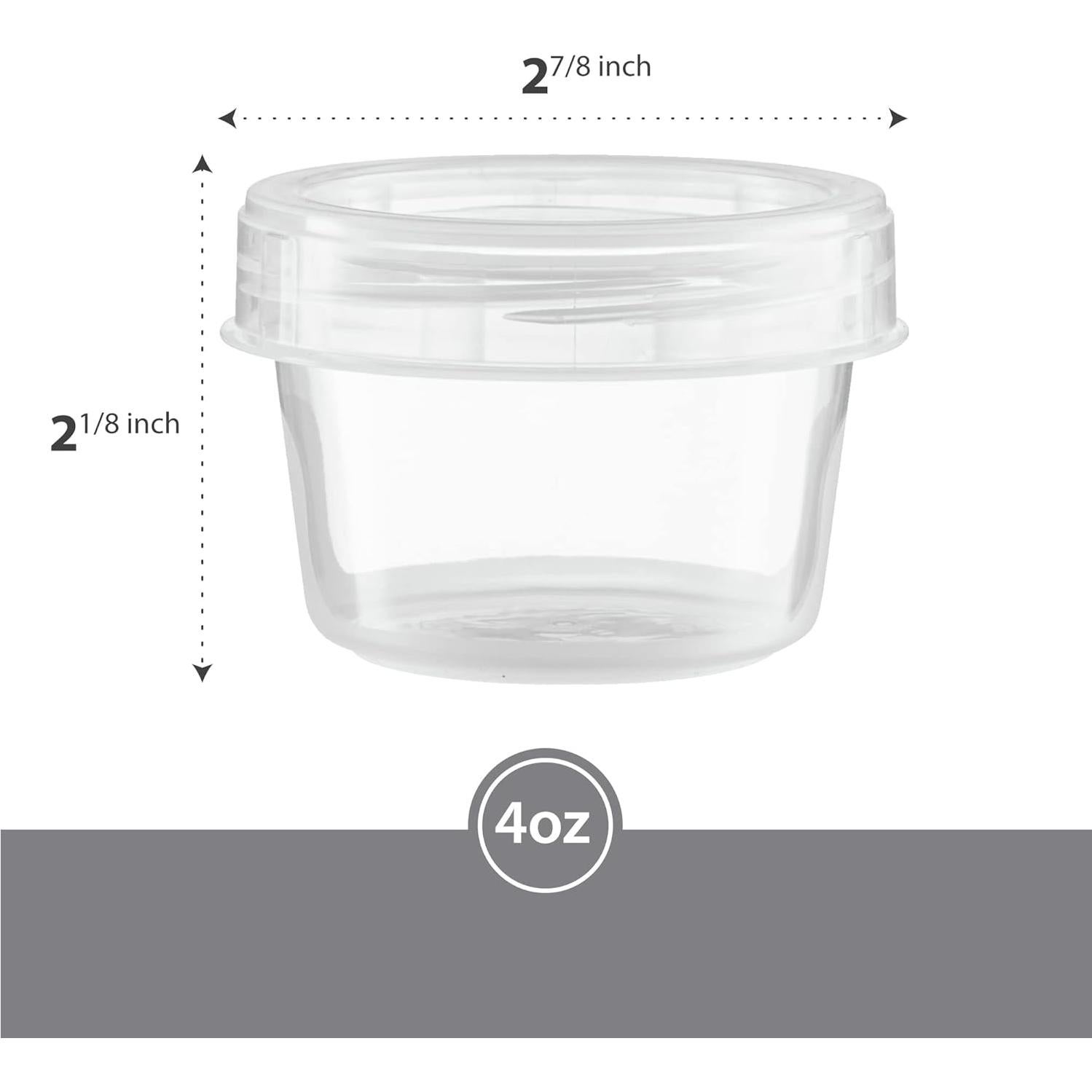 Contenedores Transparentes 4 oz 10 Paquete Tapa Tornillo Alimentos