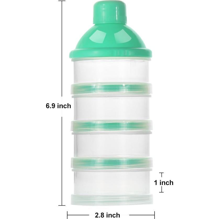 Dispensador de Fórmula Accmor Verde 2 Piezas Apilable