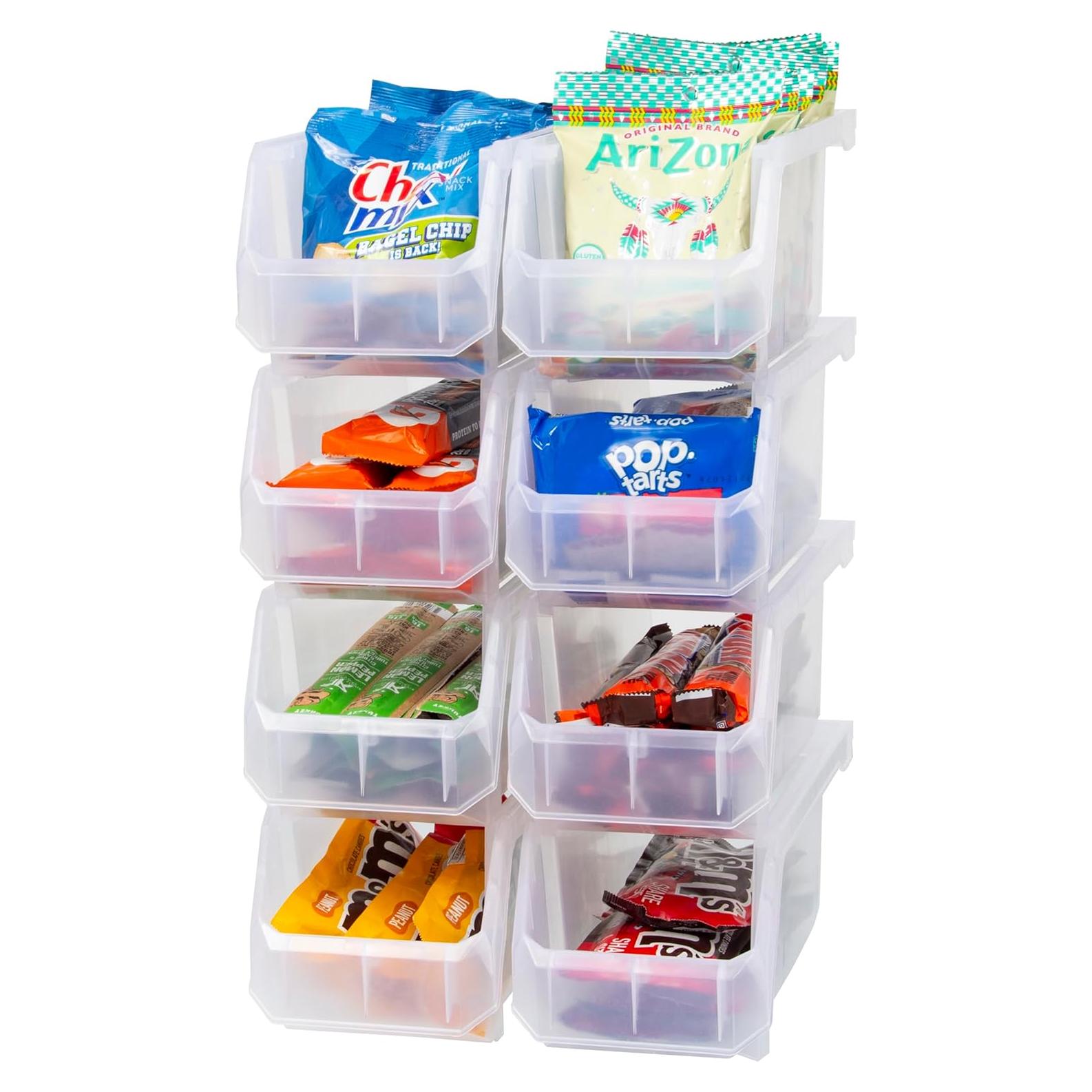 Bins Apilables de Plástico READYSPACE, 8 Unidades Medianos 28x12.7x14cm