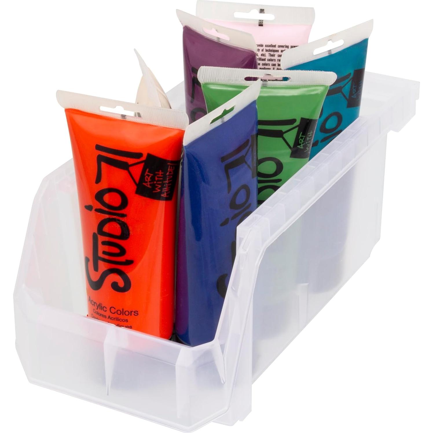 Bins Apilables de Plástico READYSPACE, 8 Unidades Medianos 28x12.7x14cm