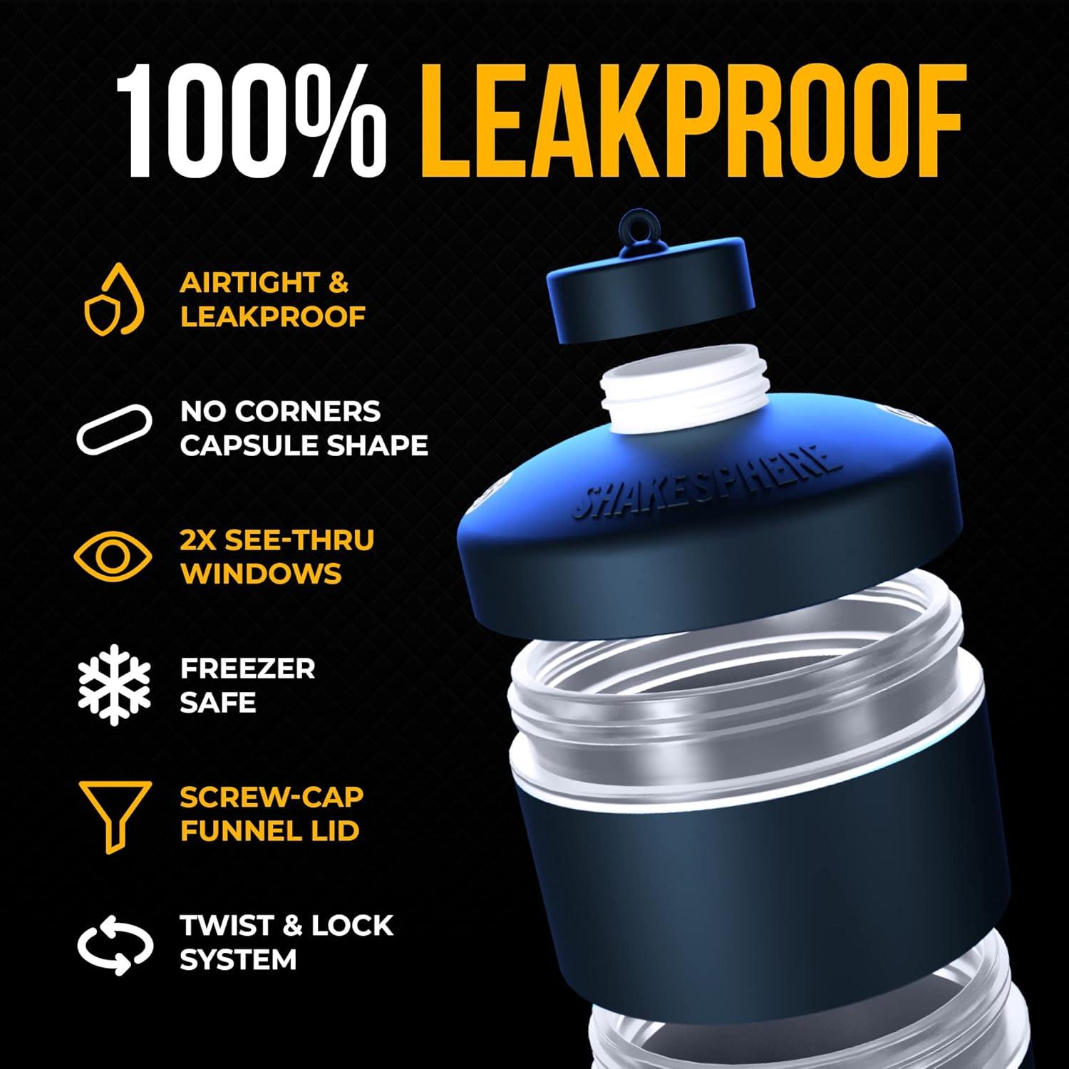 Contenedor de Snack Apilable ShakeSphere 3 Tazas Azul Cian