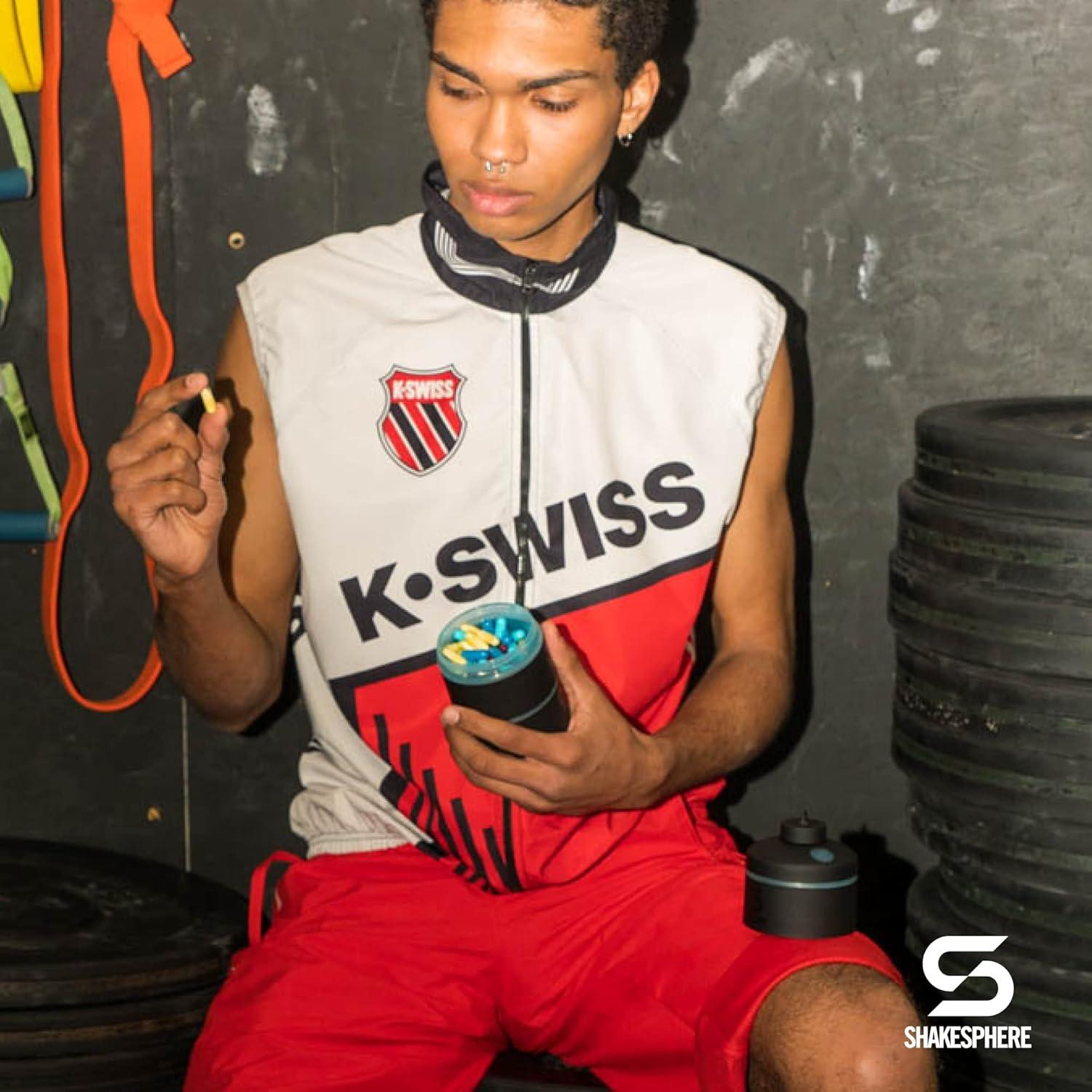 Contenedor de Snack Apilable ShakeSphere 3 Tazas Azul Cian