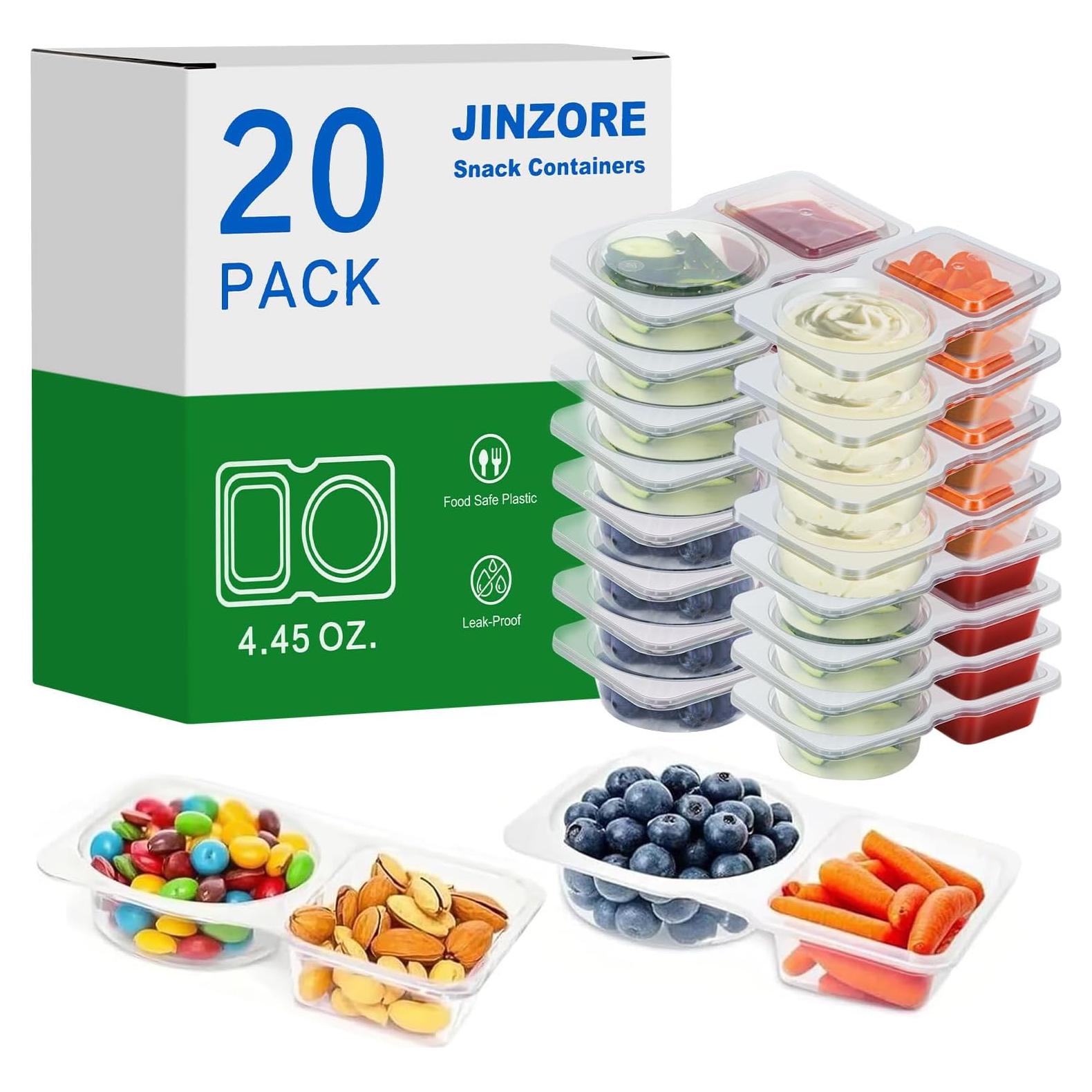 Paquete de 20 Contenedores Reutilizables JINZORE para Snacks