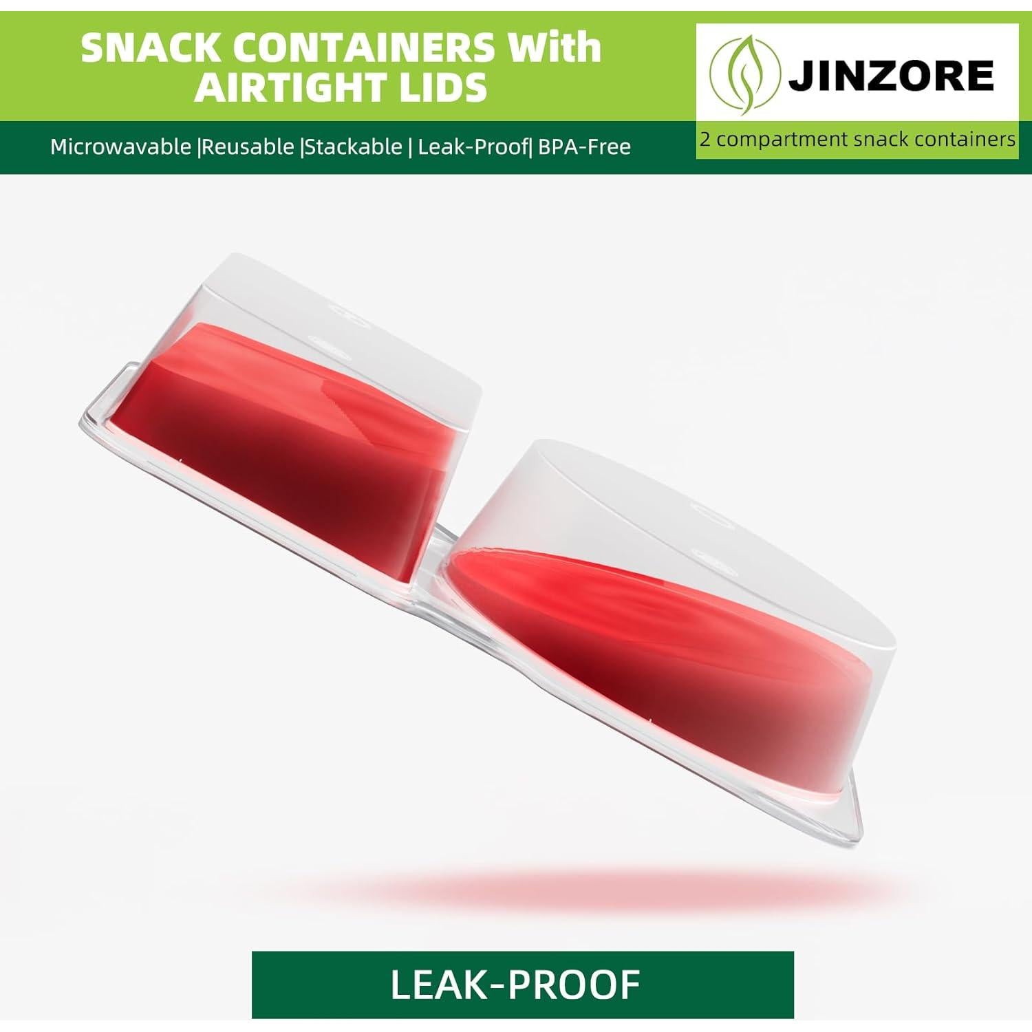 Paquete de 20 Contenedores Reutilizables JINZORE para Snacks