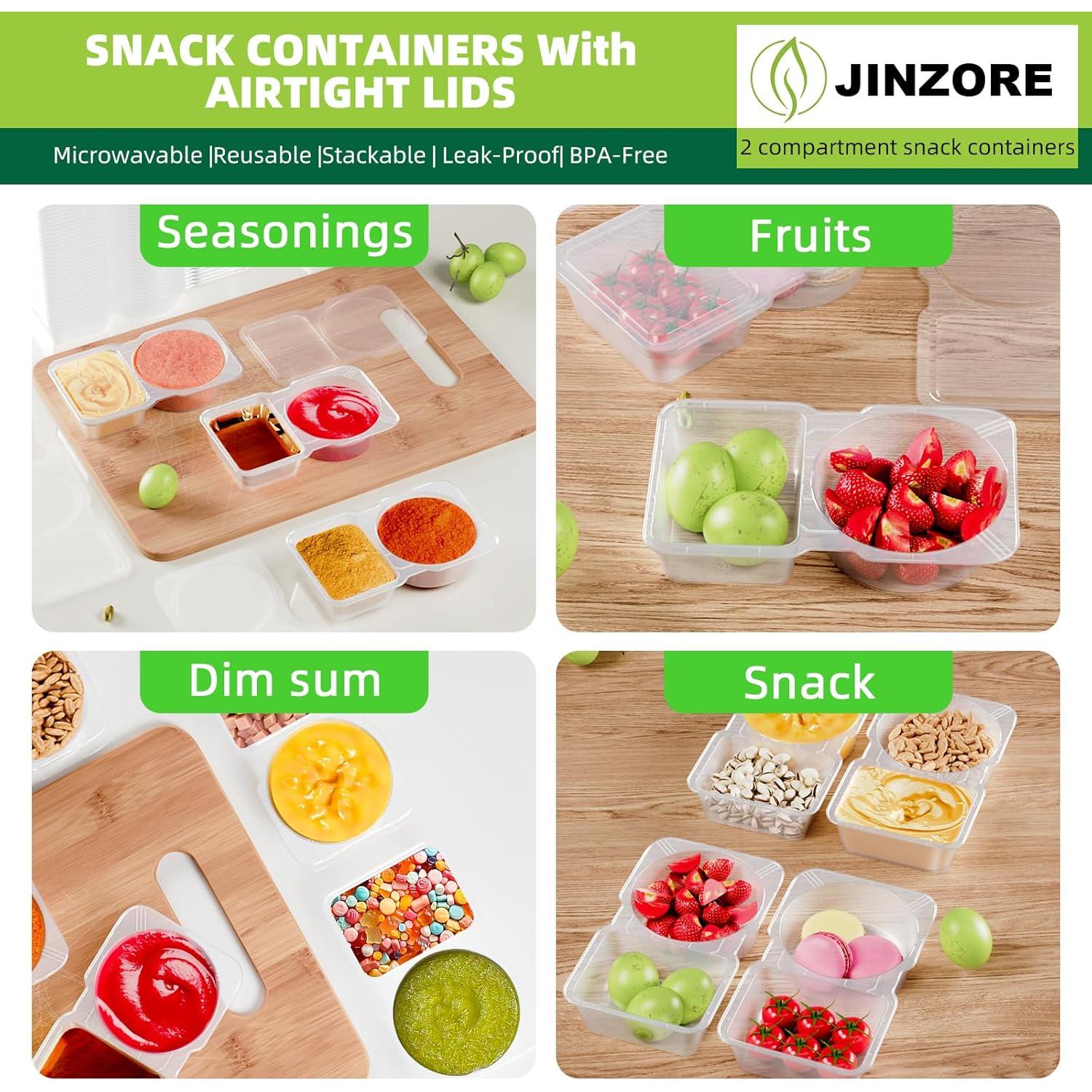 Paquete de 20 Contenedores Reutilizables JINZORE para Snacks