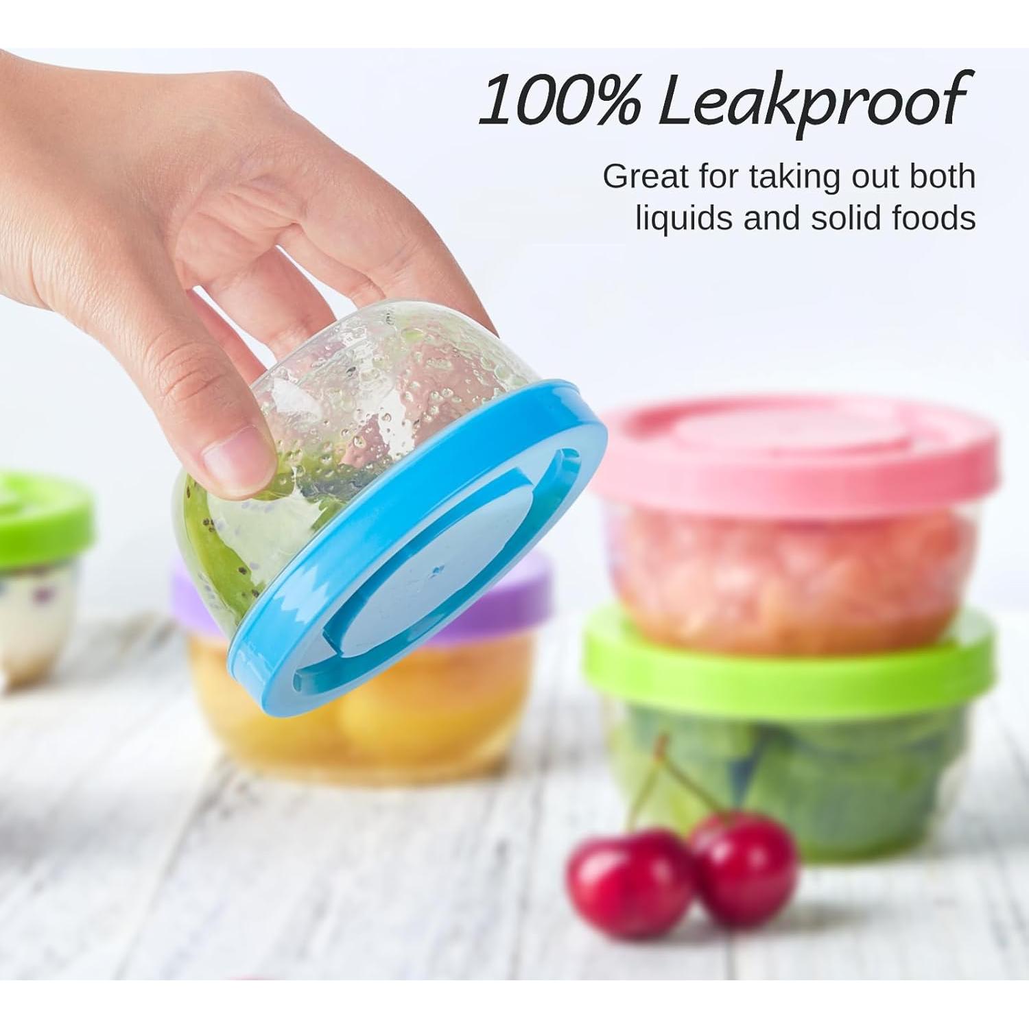 Contenedores de Almacenamiento 5 oz Zezzxu, 12 Tarros Plásticos Apilables